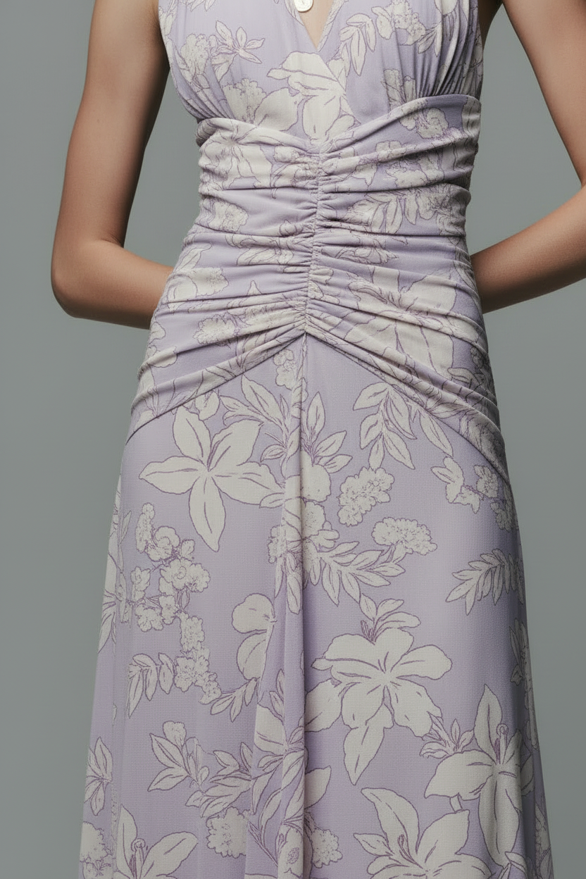 PURPLE FLORAL MAXI DRESS