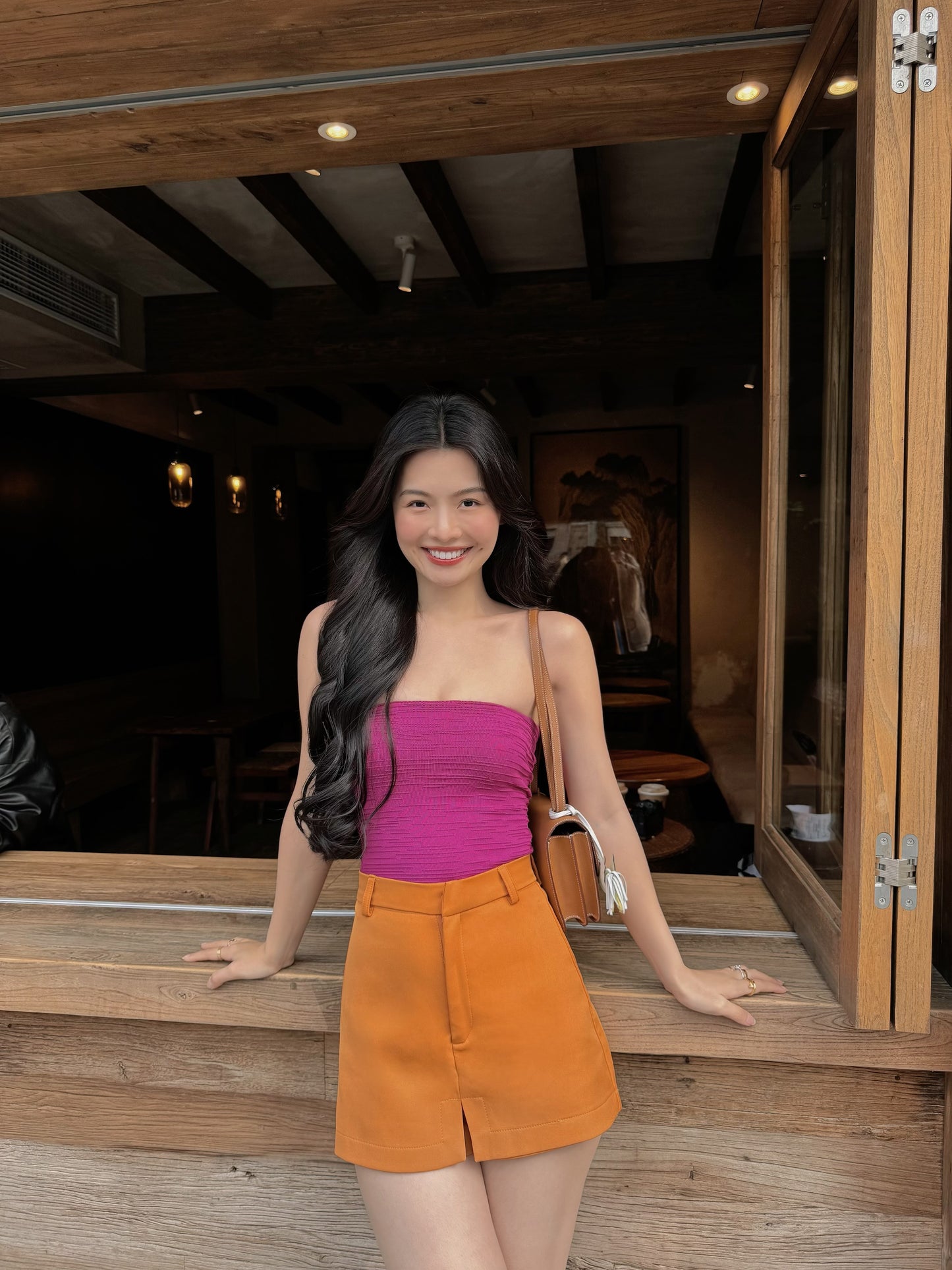 VIOLET RED TUBE TOP