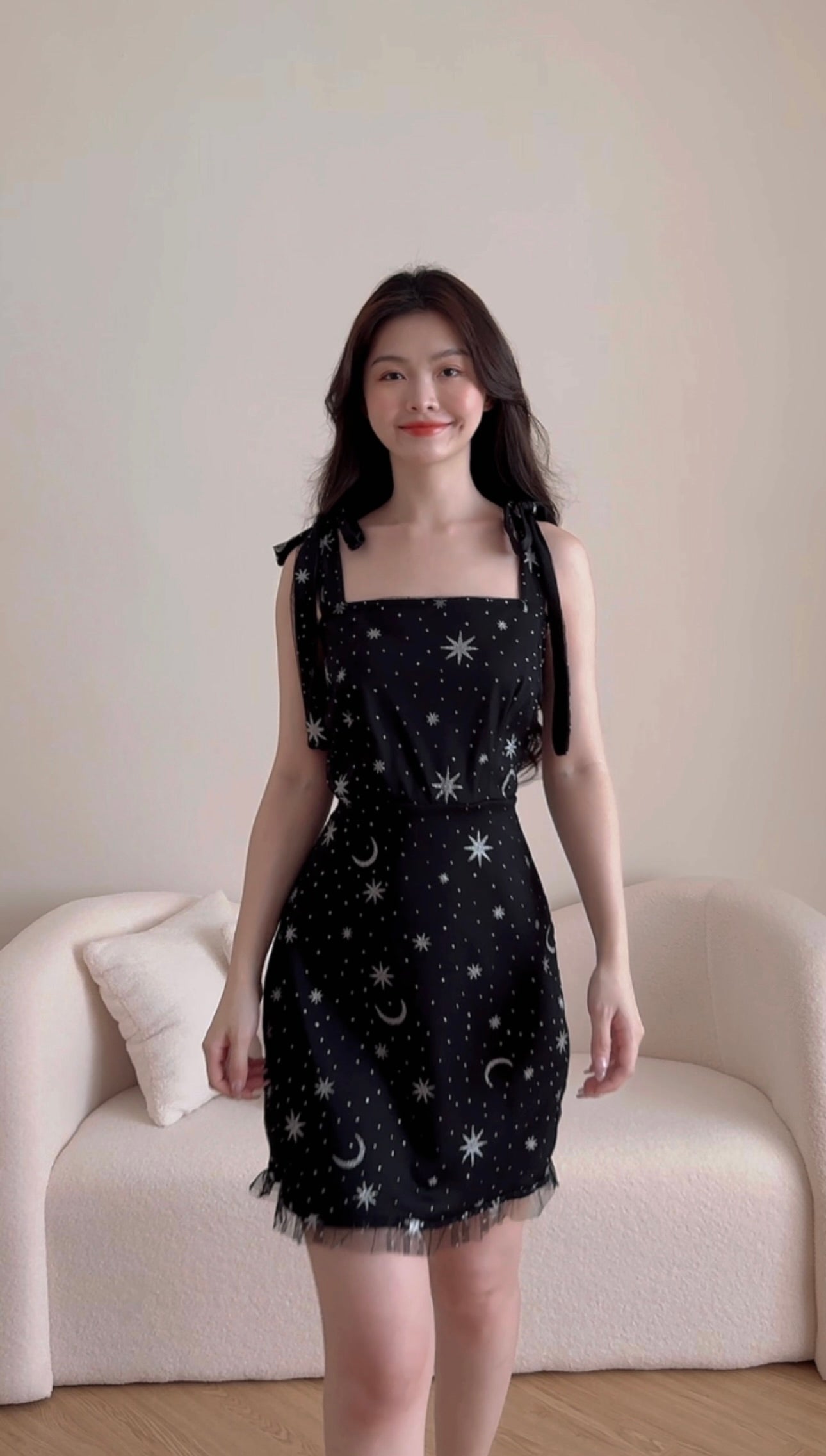 EIGHT AWN STAR CHIFFON DRESS