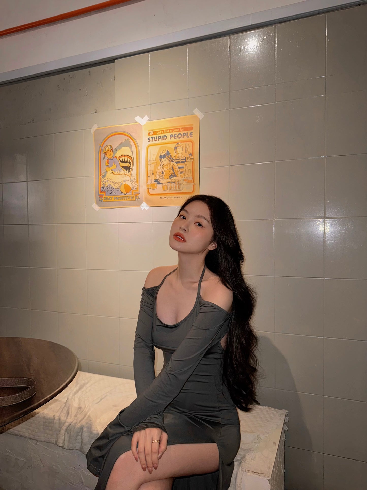SLIT BACKLESS LONG DRESS