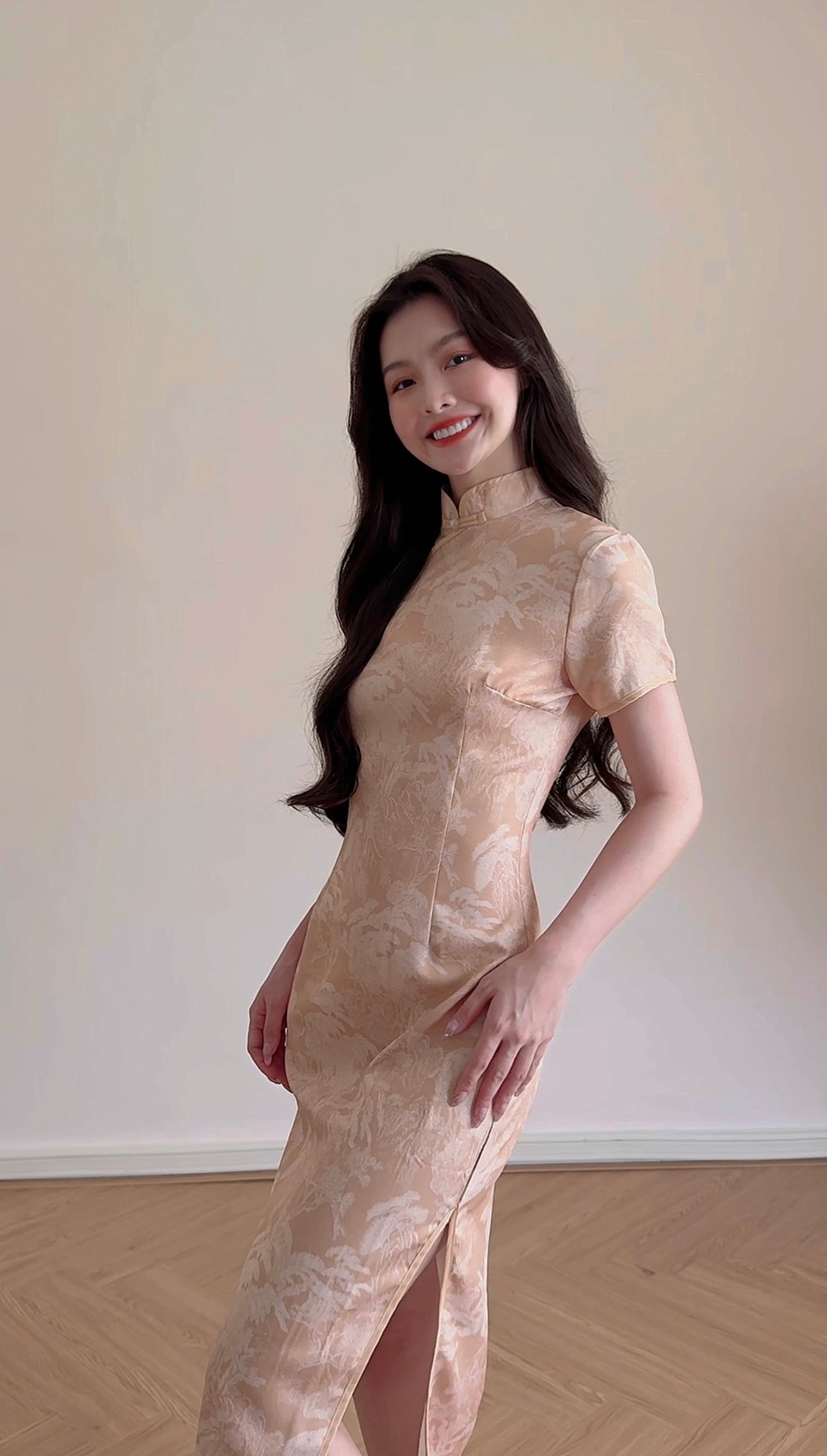 SATIN SIDE SLIT CHEONGSAM