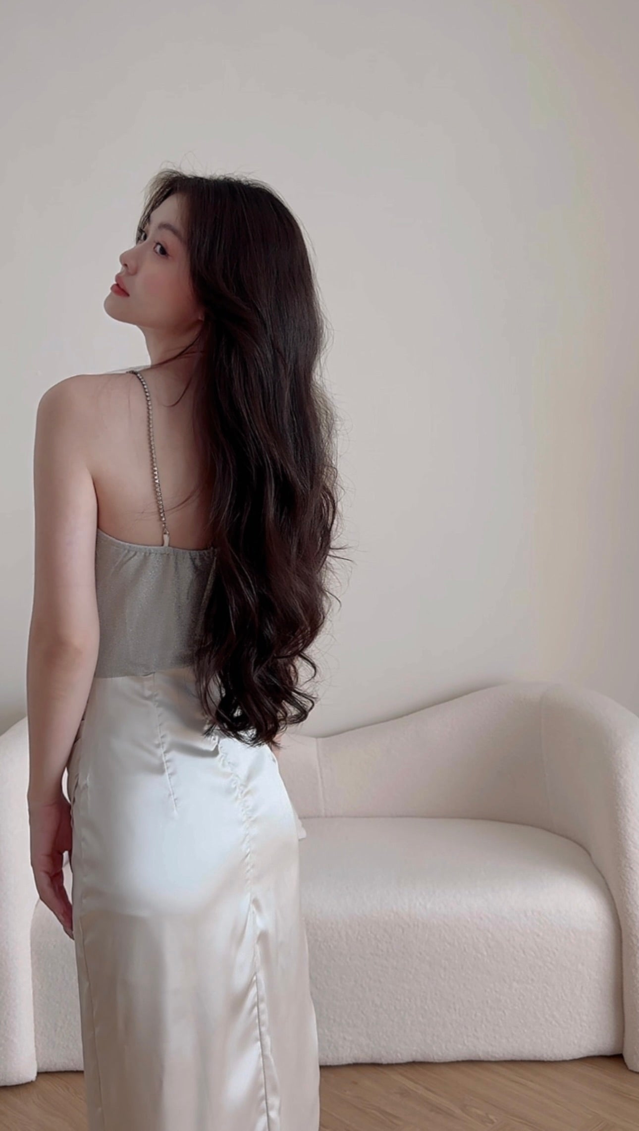 CHAMPAGNE&SILVER SPARKLY DINNER DRESS