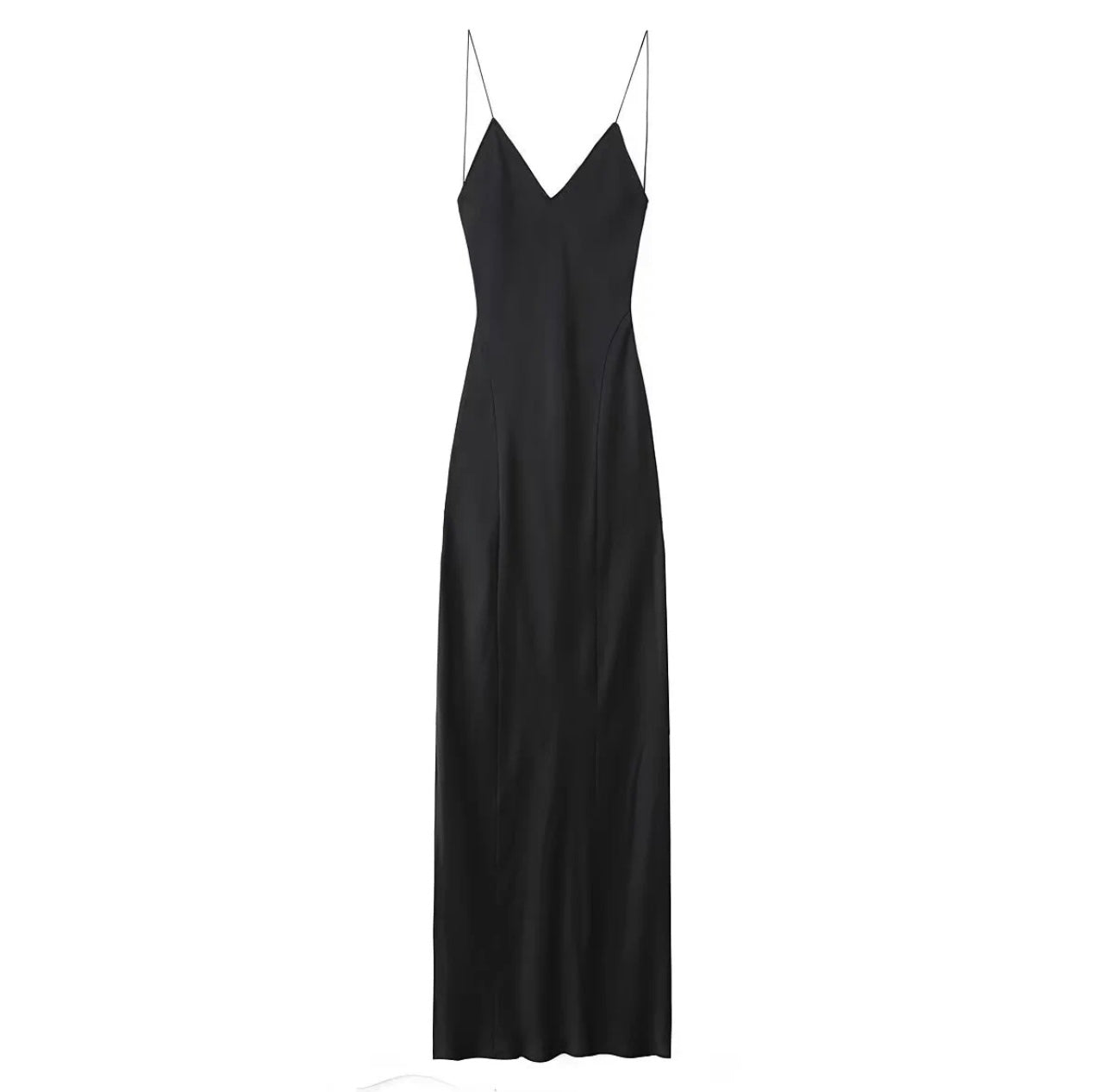 SATIN BACKLESS LONG DINNER DRESS