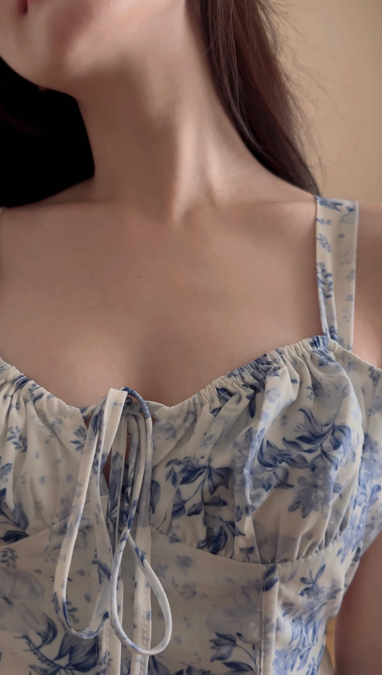 DIOR BLUE FLORAL PRINTED DRESS