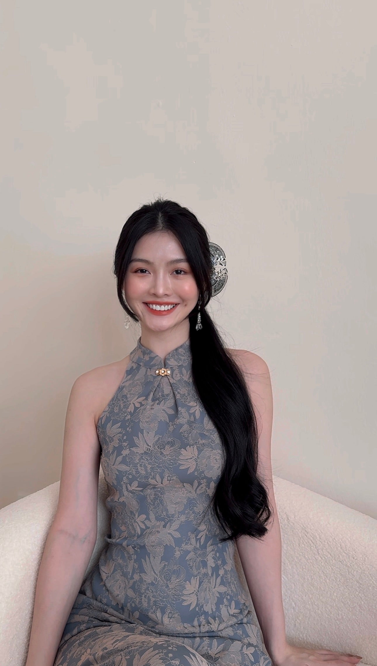 ELEGANT FLORAL PRINTED CHEONGSAM