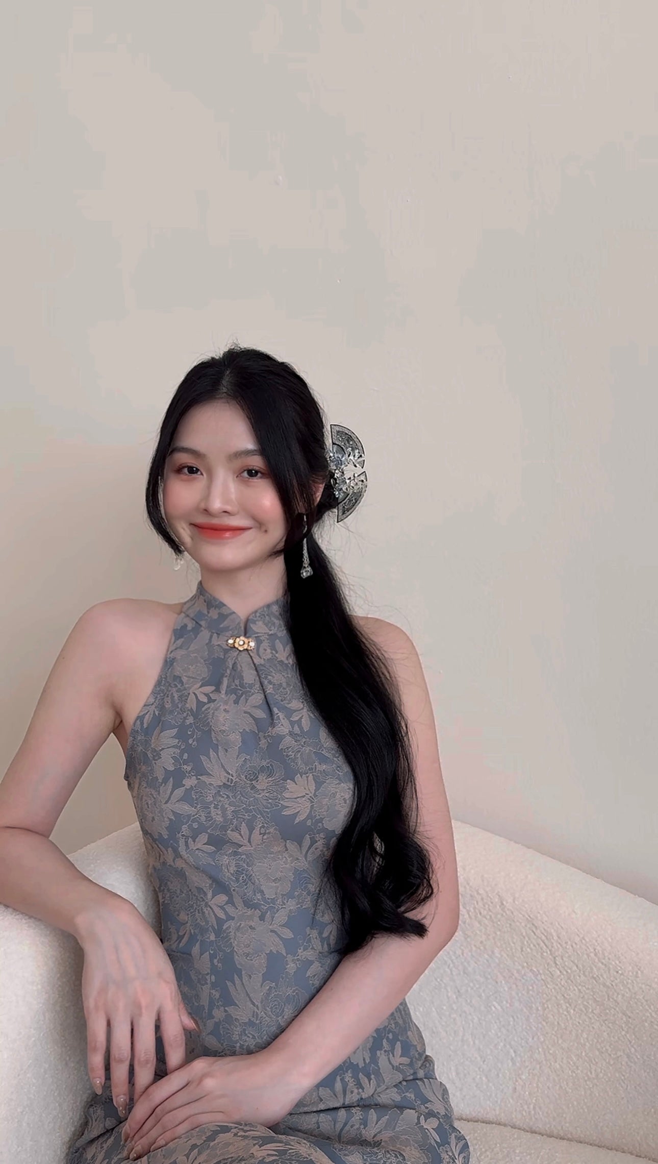 ELEGANT FLORAL PRINTED CHEONGSAM