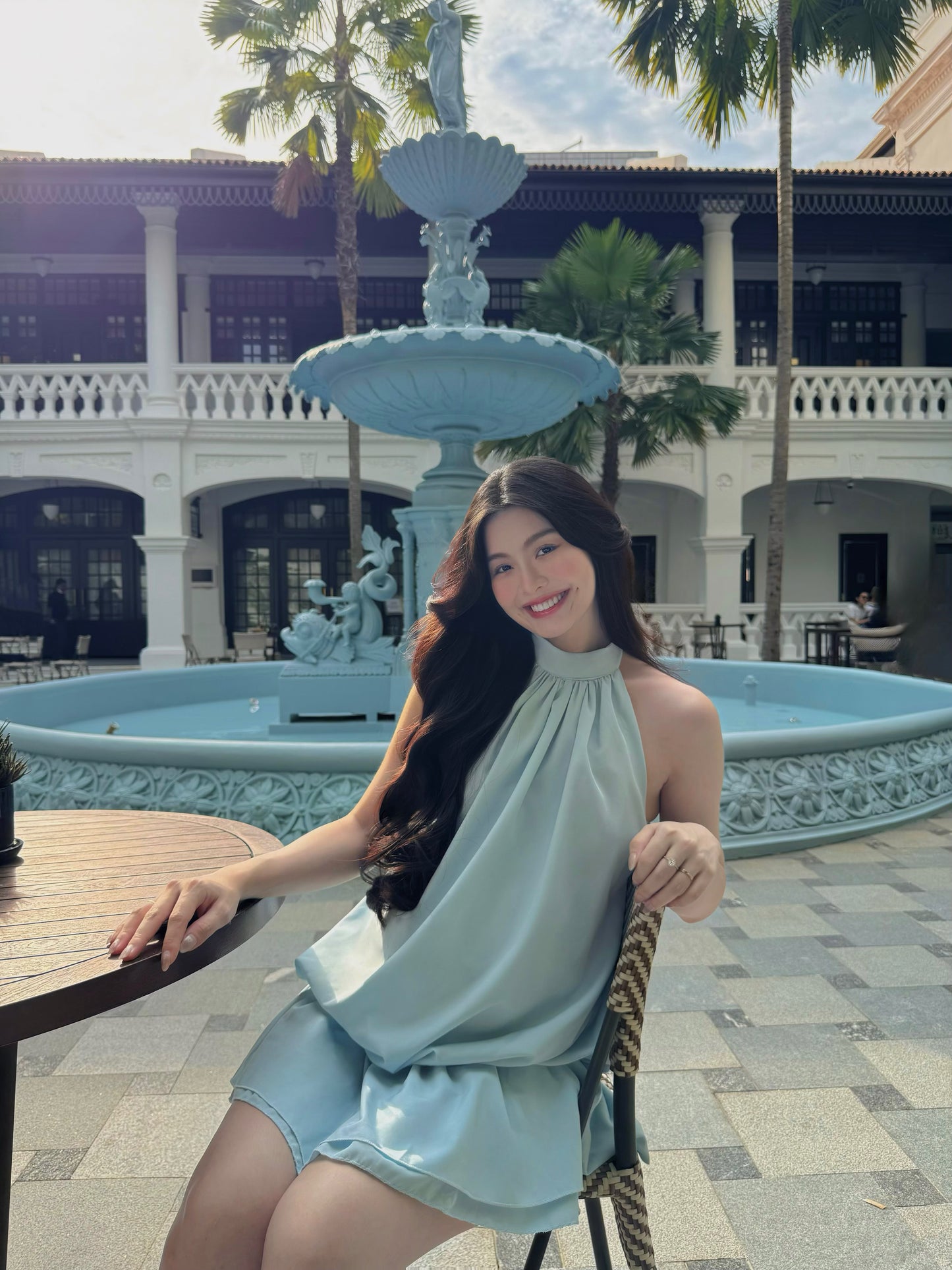 LIGHT BLUE MINI DRESS