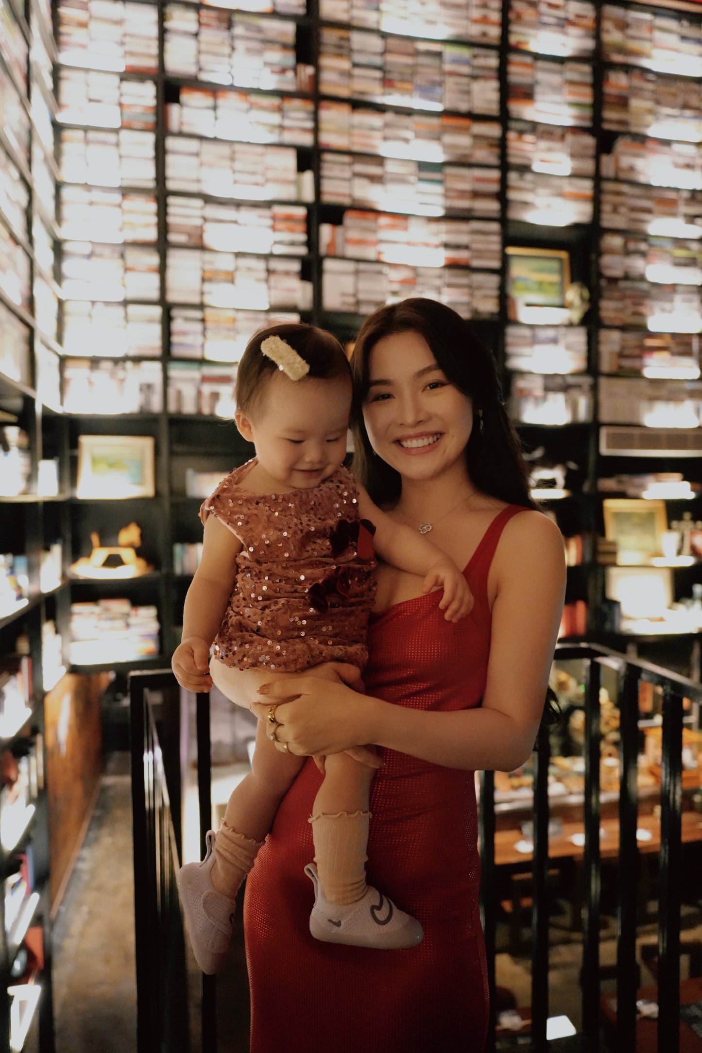 RED SPARKLING MAXI DRESS