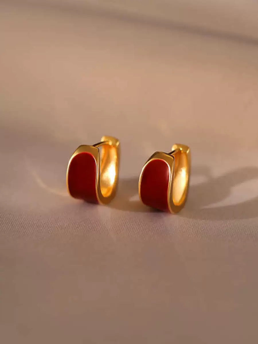 ROUND RED EARRINGS