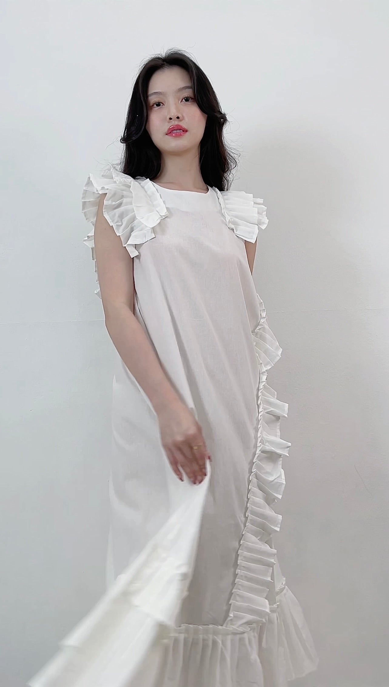 KOREA WHITE LONG DRESS