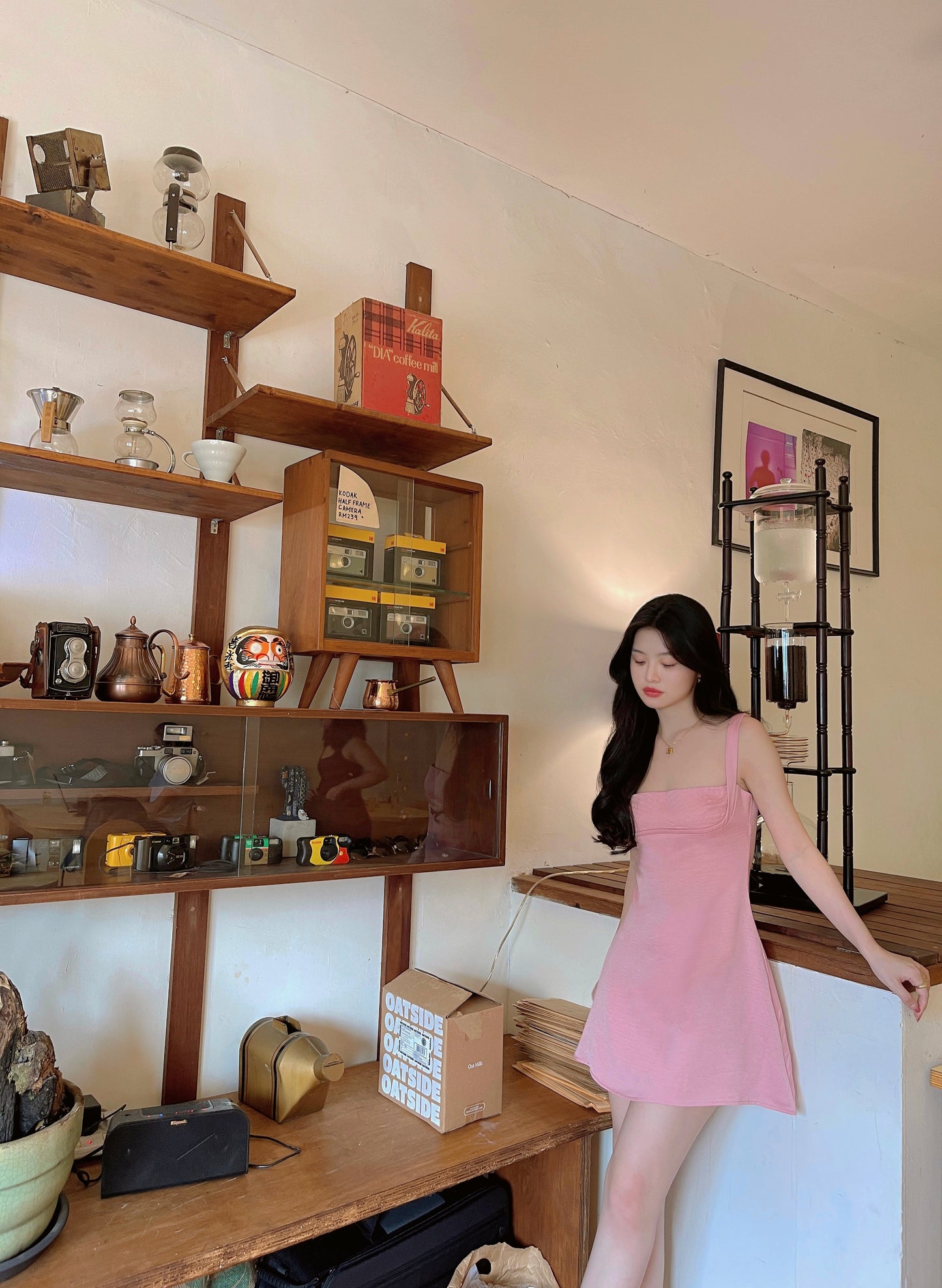 FRENCH PINK A-LINE DRESS