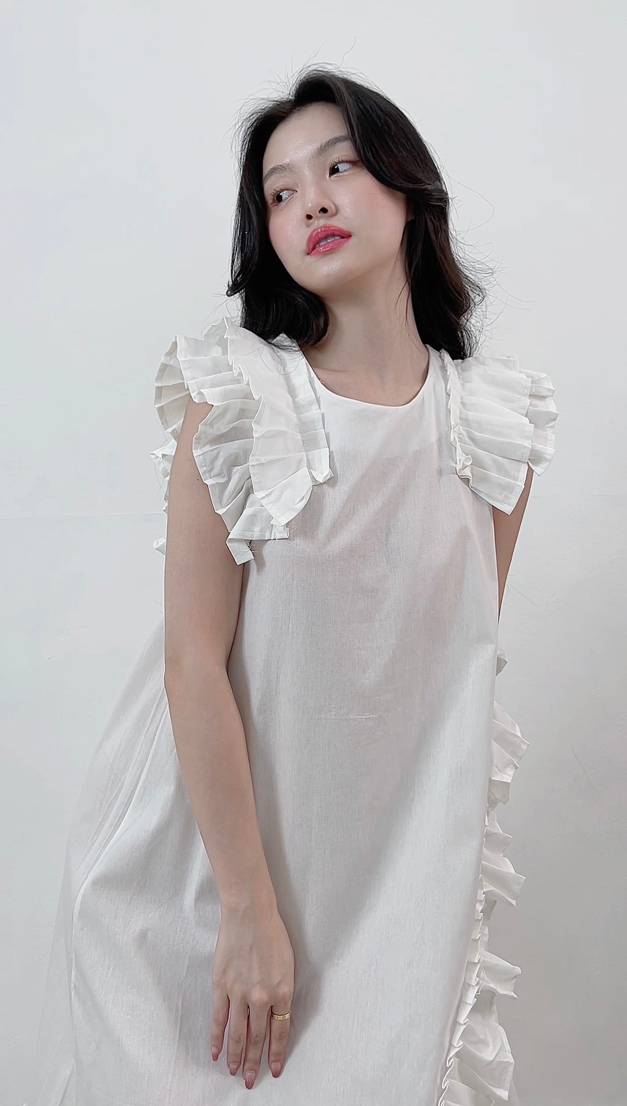 KOREA WHITE LONG DRESS