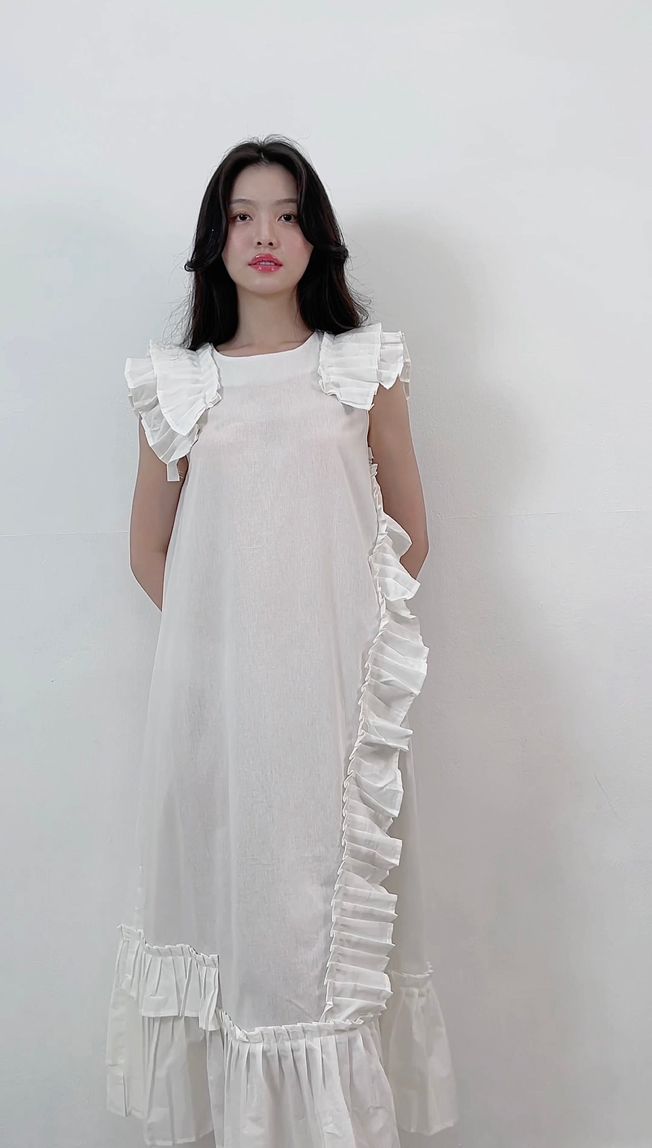 KOREA WHITE LONG DRESS