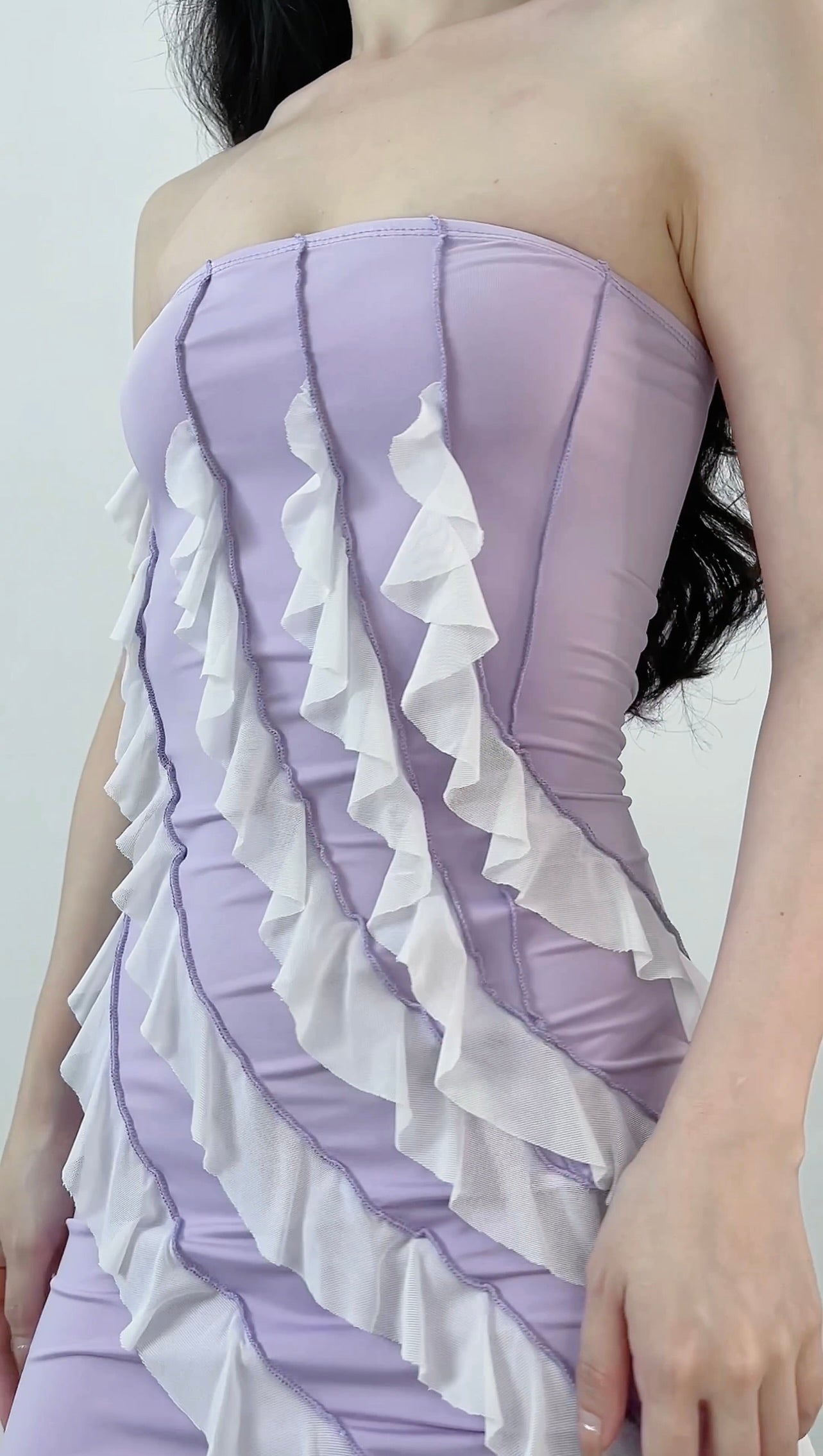 PETAL RUFFLES DRESS