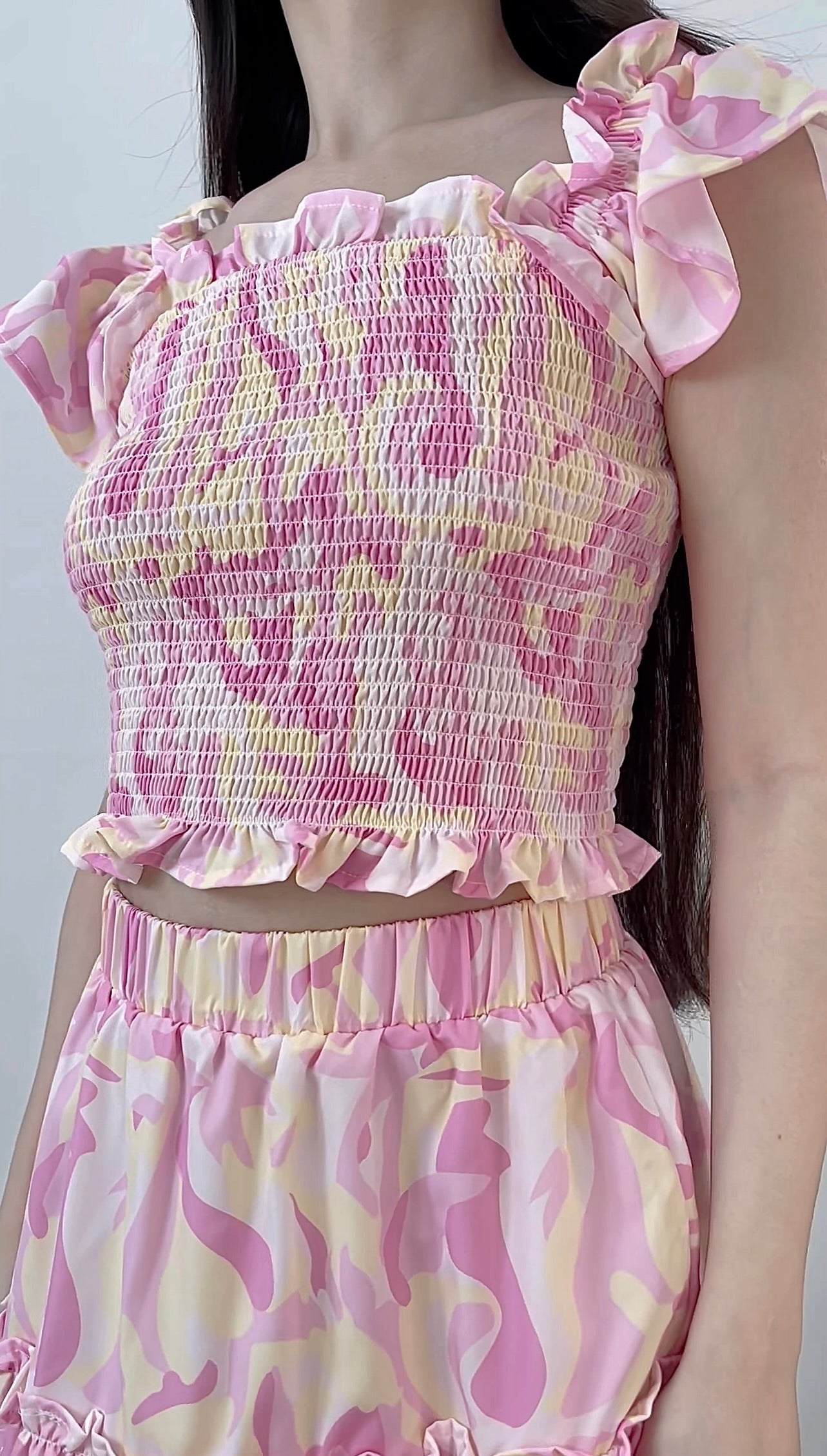 TWO PIECES SET GRADIENT TOP&SKIRT