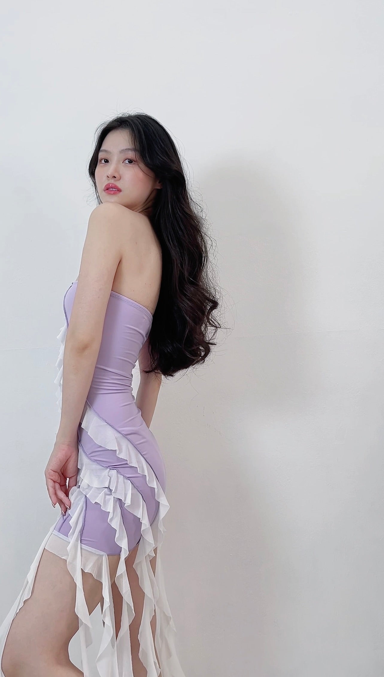 PETAL RUFFLES DRESS