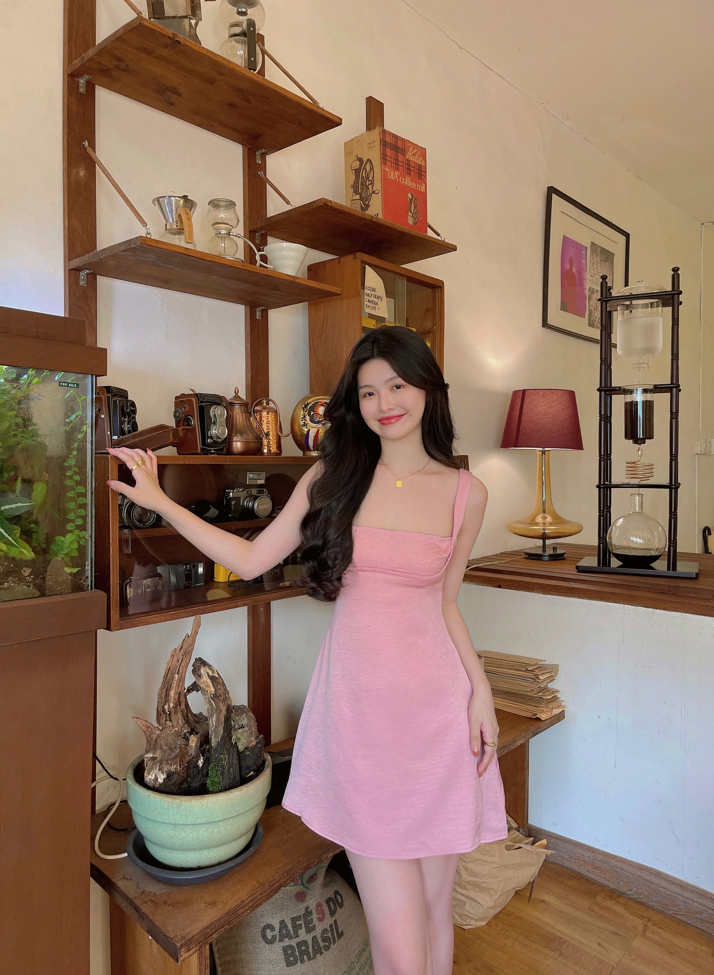 FRENCH PINK A-LINE DRESS