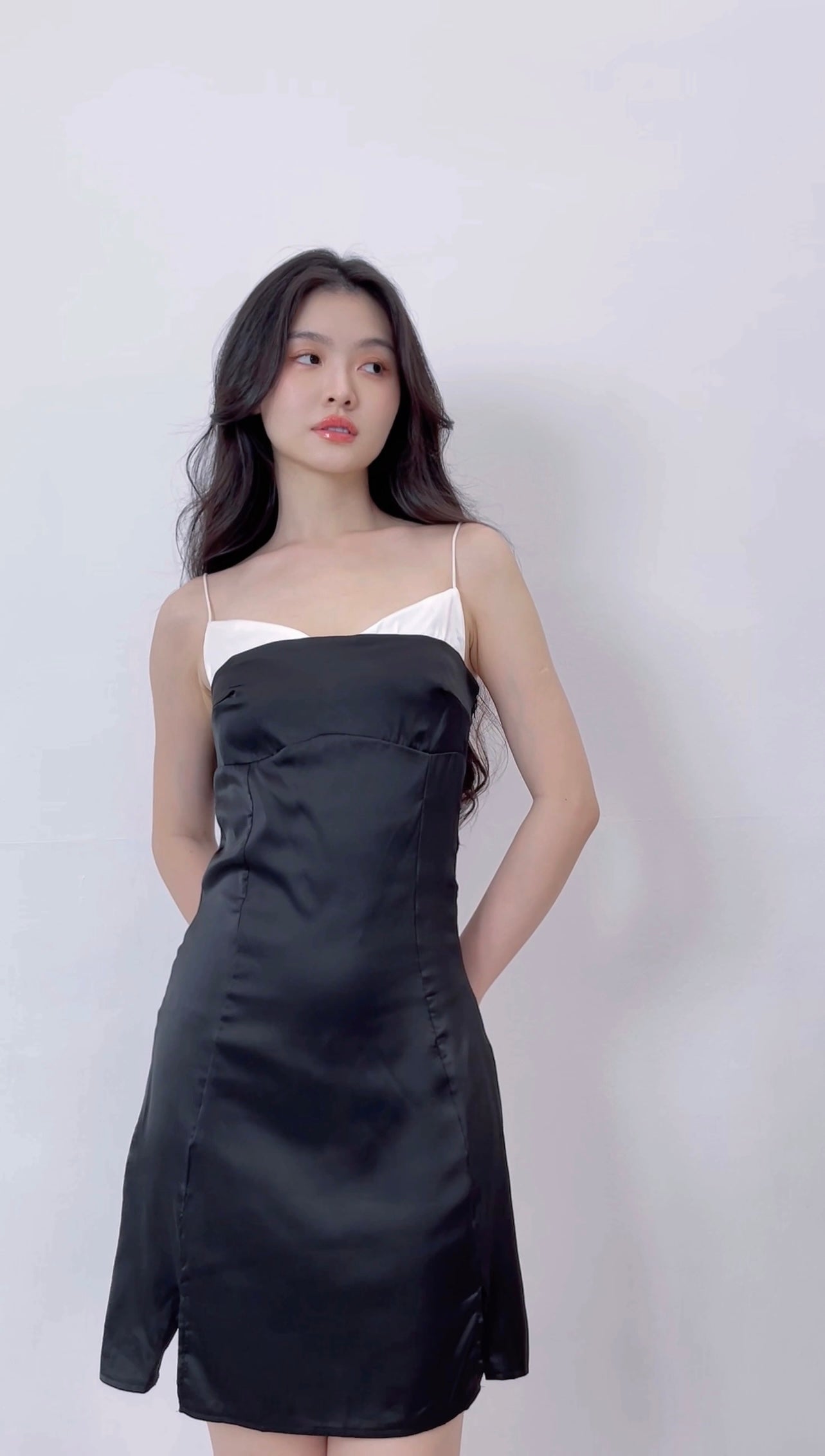 PATCHWORK SATIN DRESS