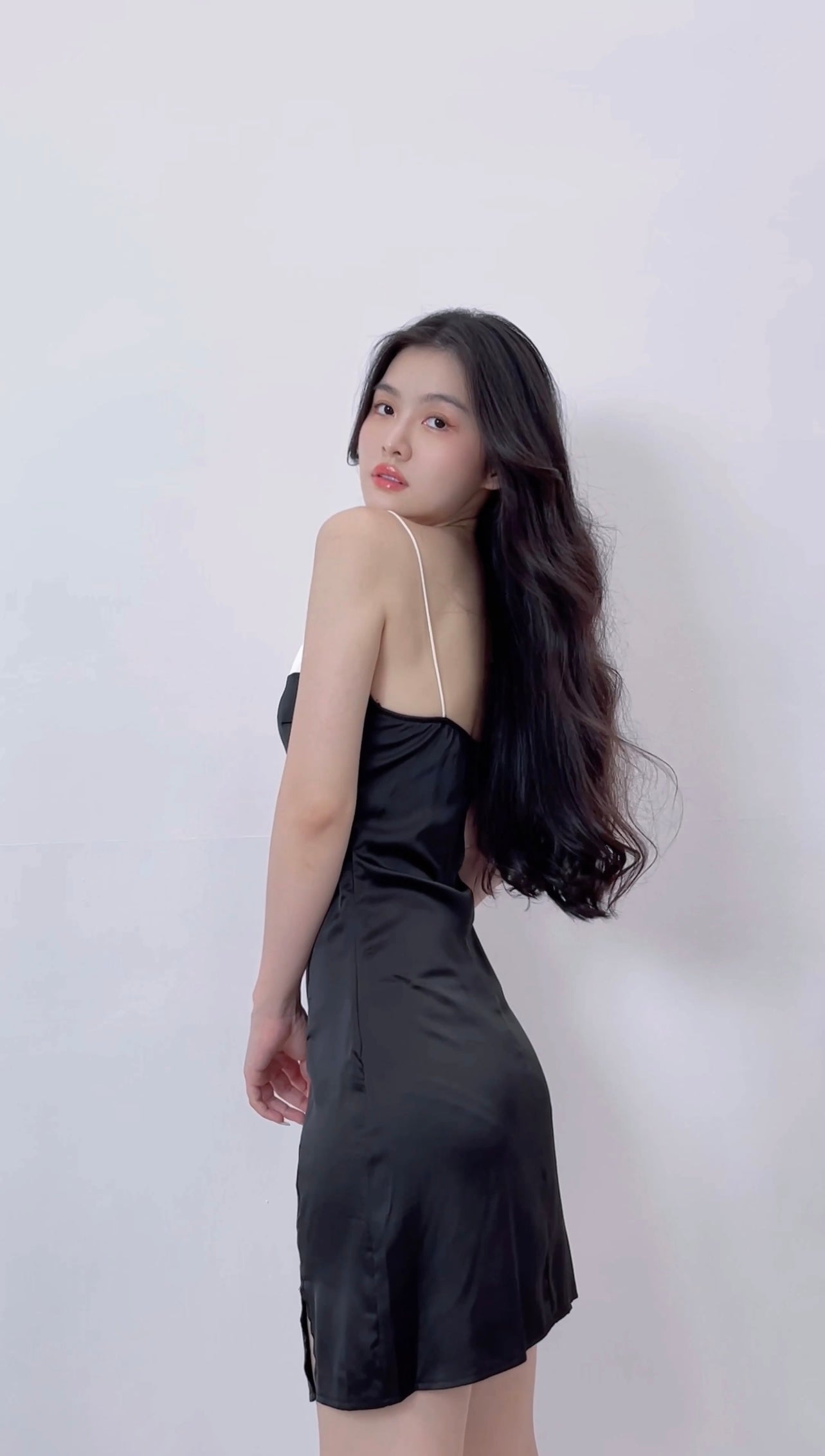 PATCHWORK SATIN DRESS
