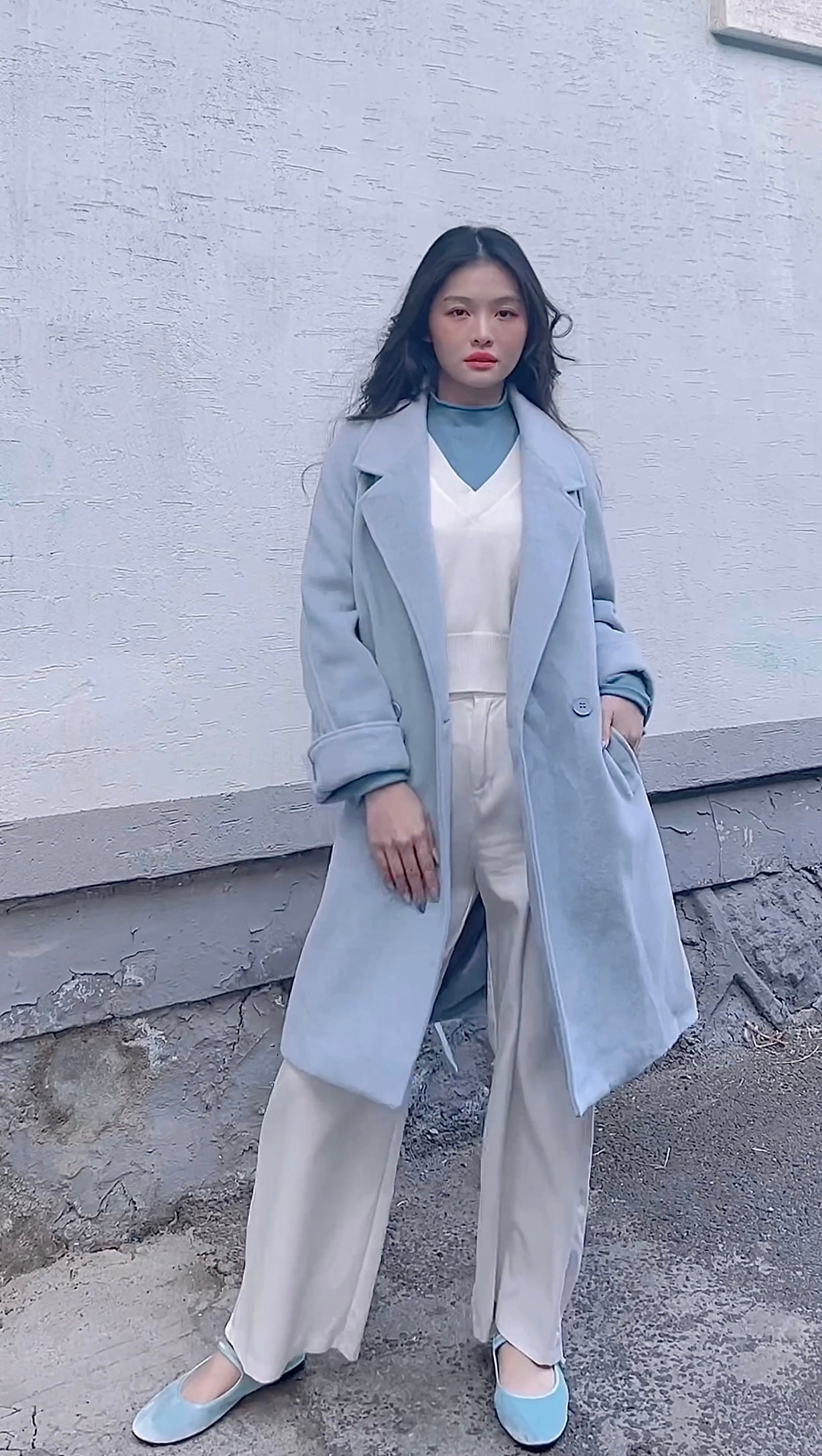 KOREA LIGHT BLUE COAT