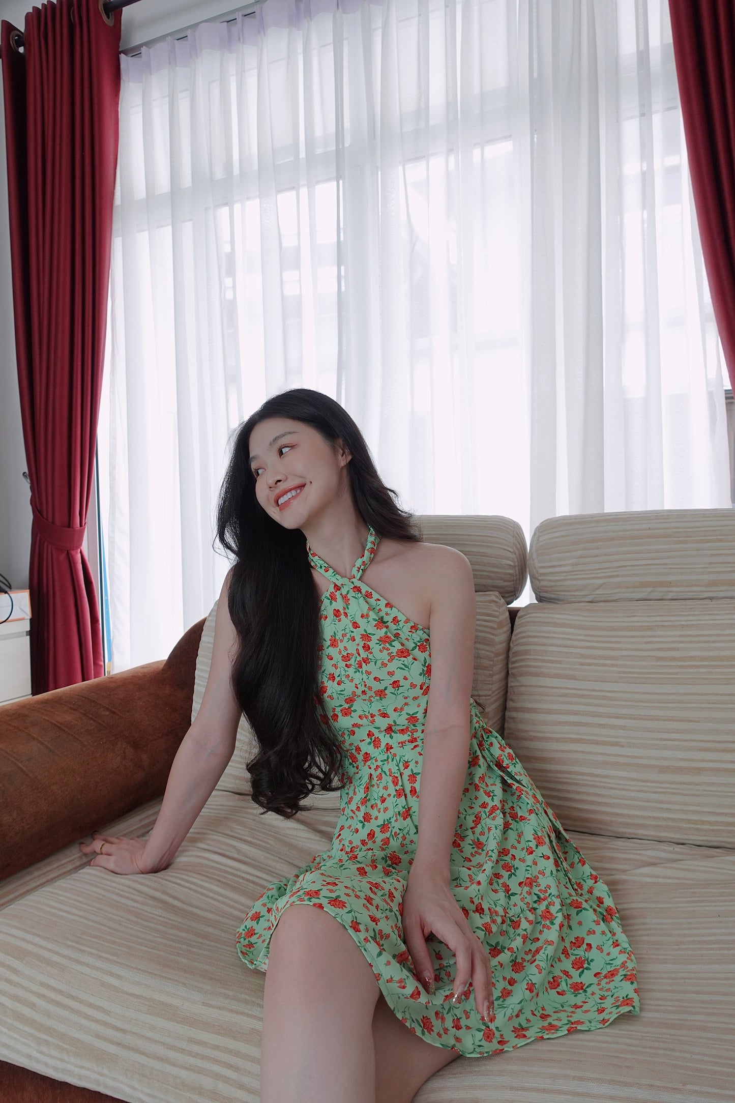 CROSSOVER FLORAL DRESS