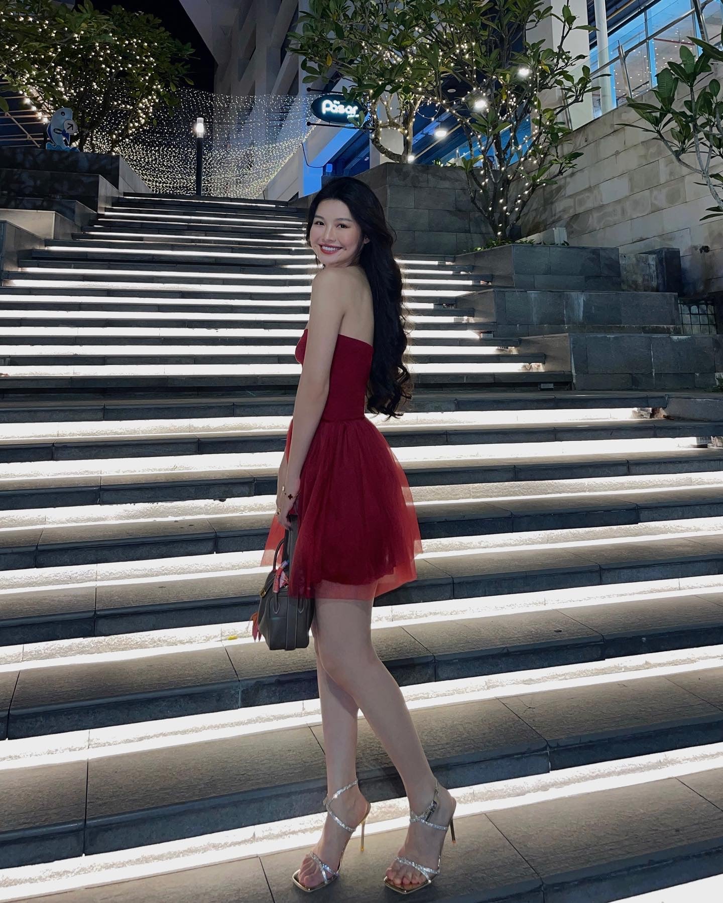 ELEGANT MESH RED TUBE DRESS