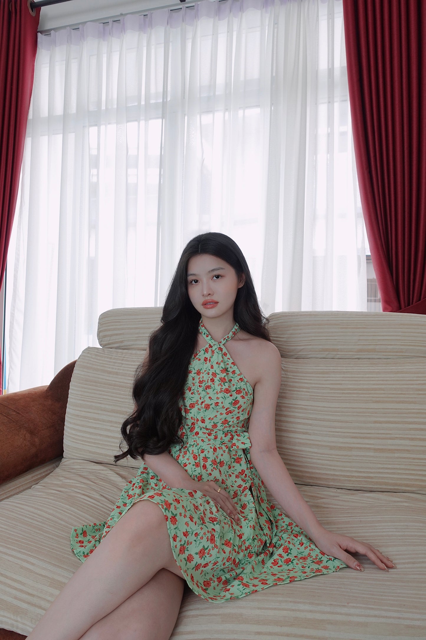 CROSSOVER FLORAL DRESS