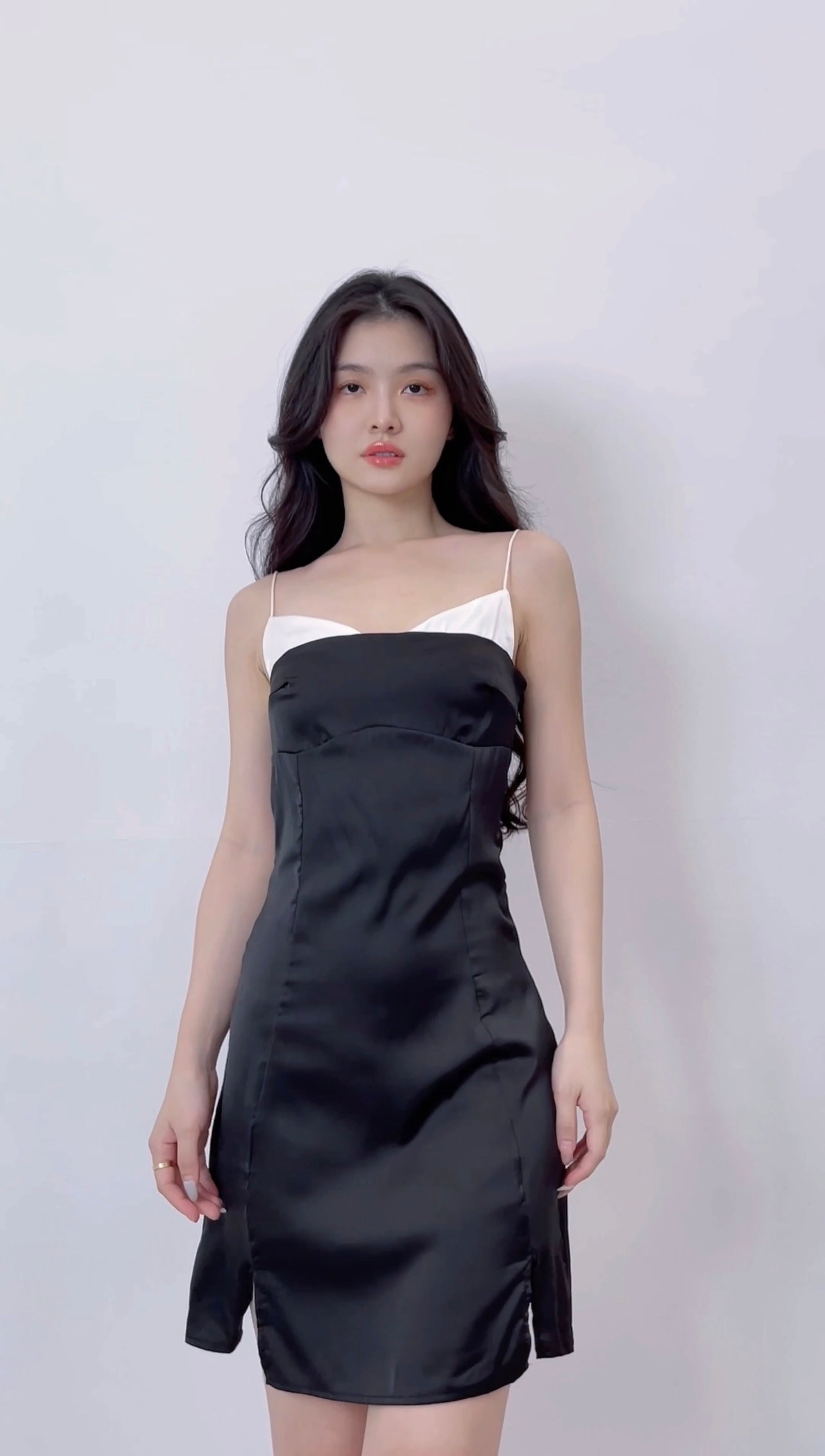 PATCHWORK SATIN DRESS