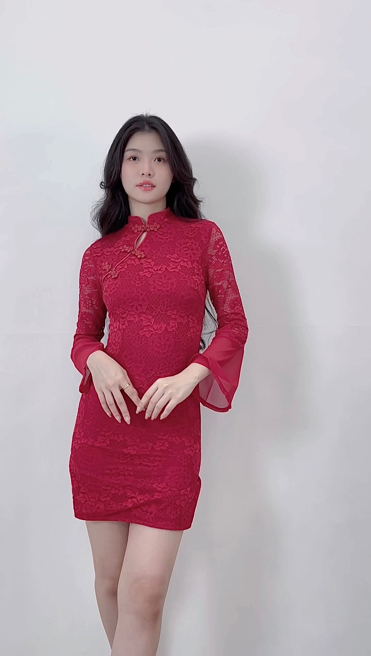 RED LACE CHEONGSAM
