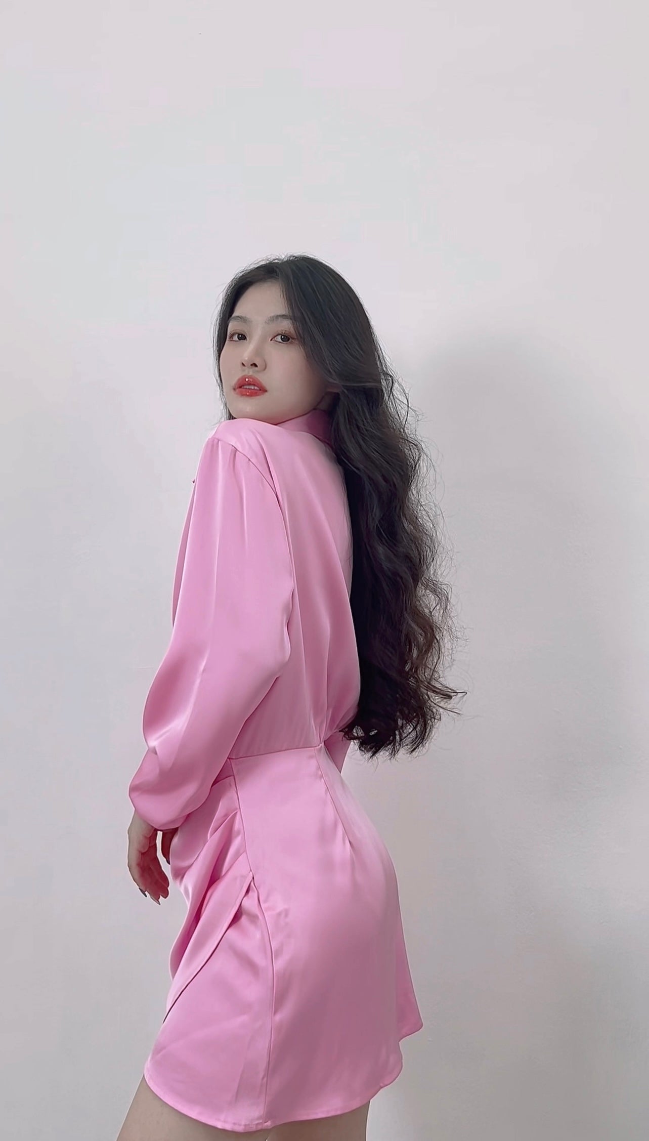 SATIN PINK DRESS