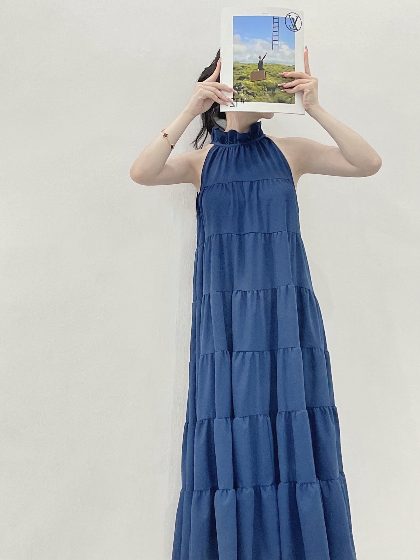 KOREA HOLIDAY TIERED LONG DRESS