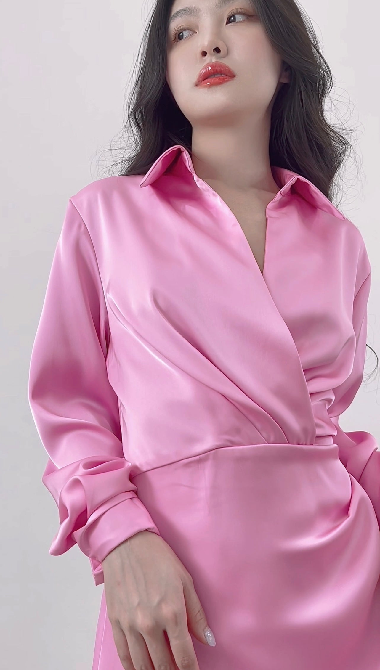 SATIN PINK DRESS