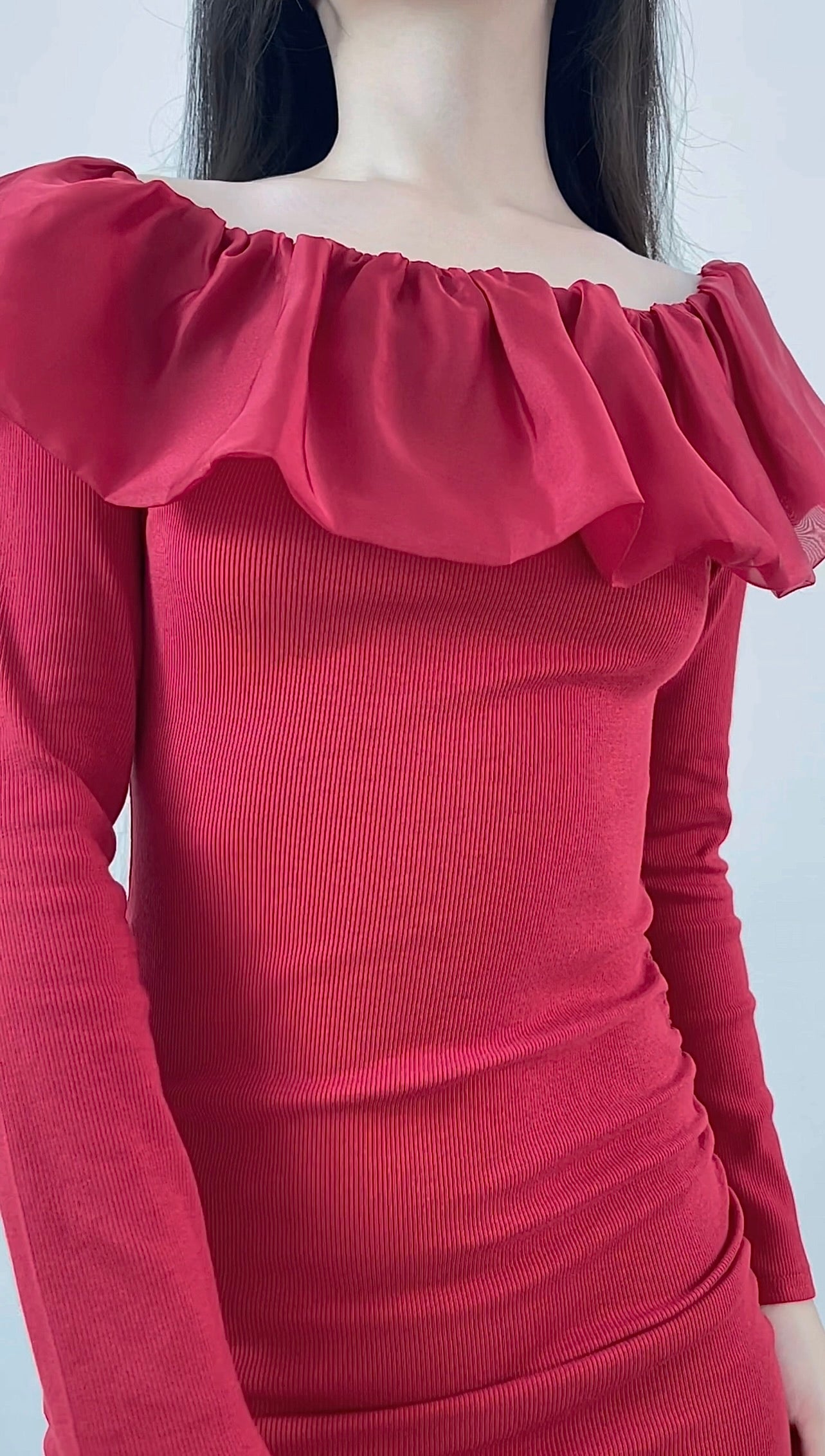 LONG SLEEVES BODY-CON MINI DRESS