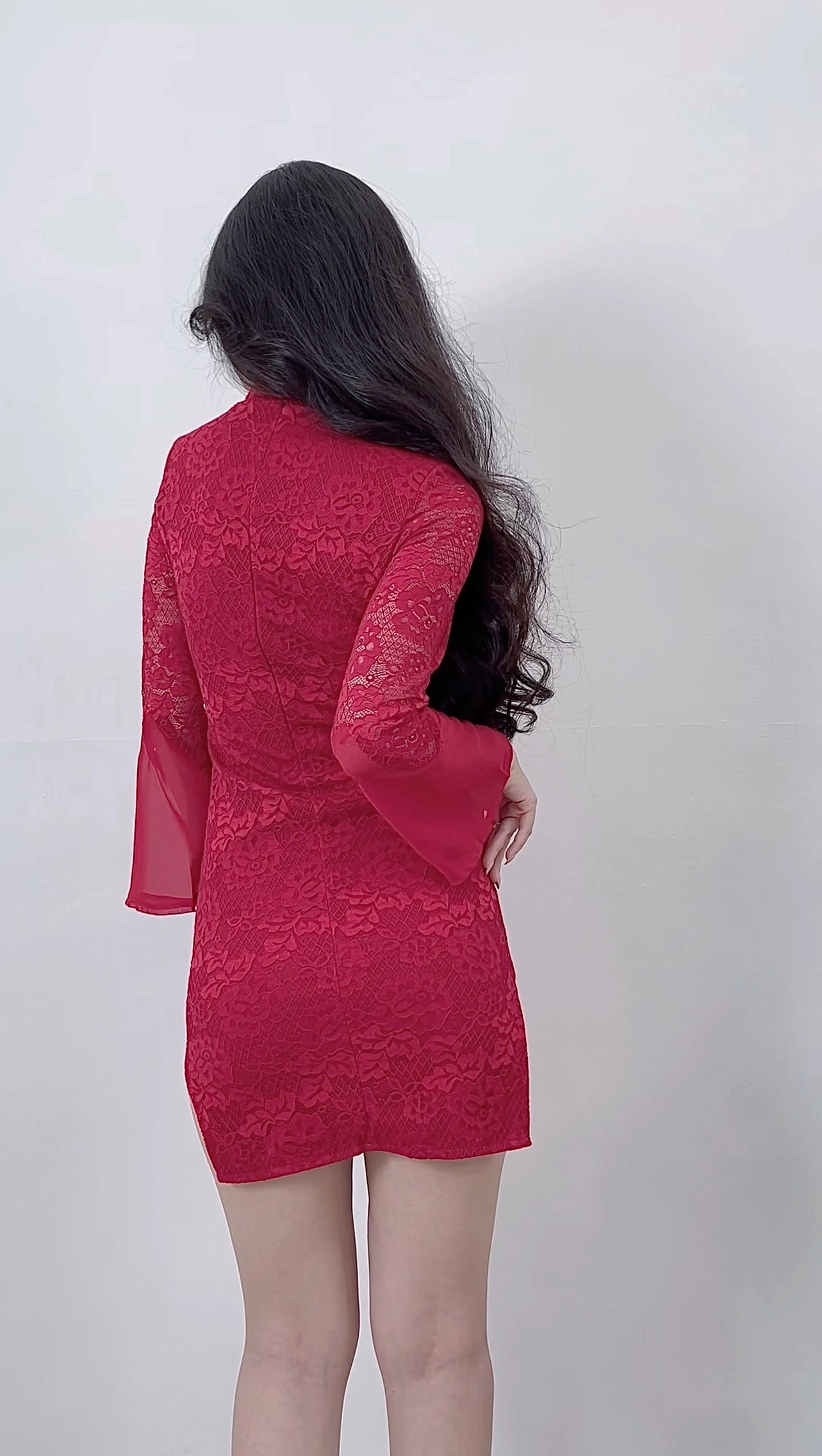 RED LACE CHEONGSAM