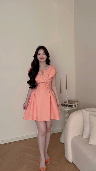 ELEGANT ORANGE SUMMER DRESS