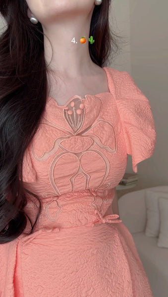 ELEGANT ORANGE SUMMER DRESS