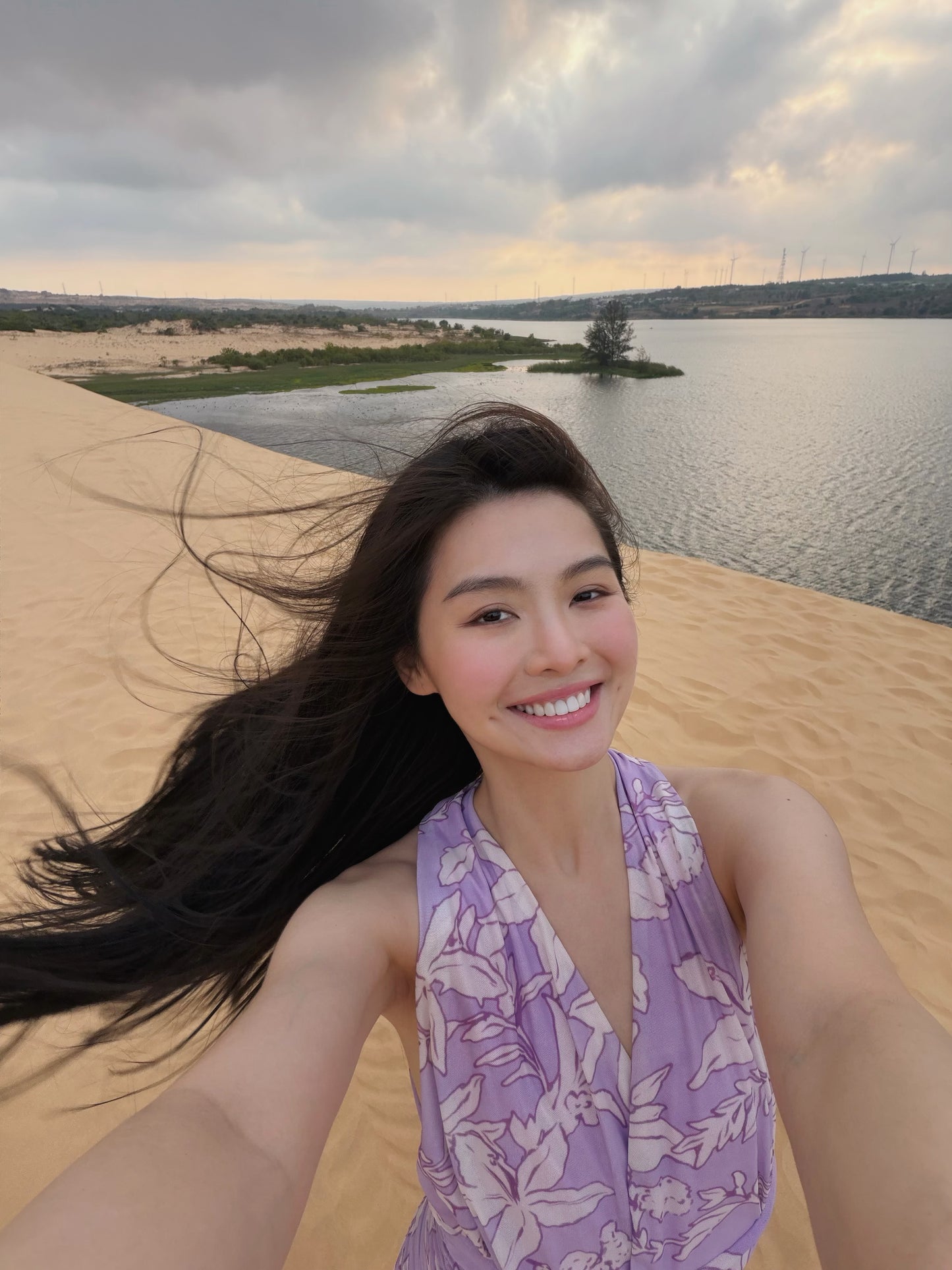 PURPLE FLORAL PRINT MAXI DRESS