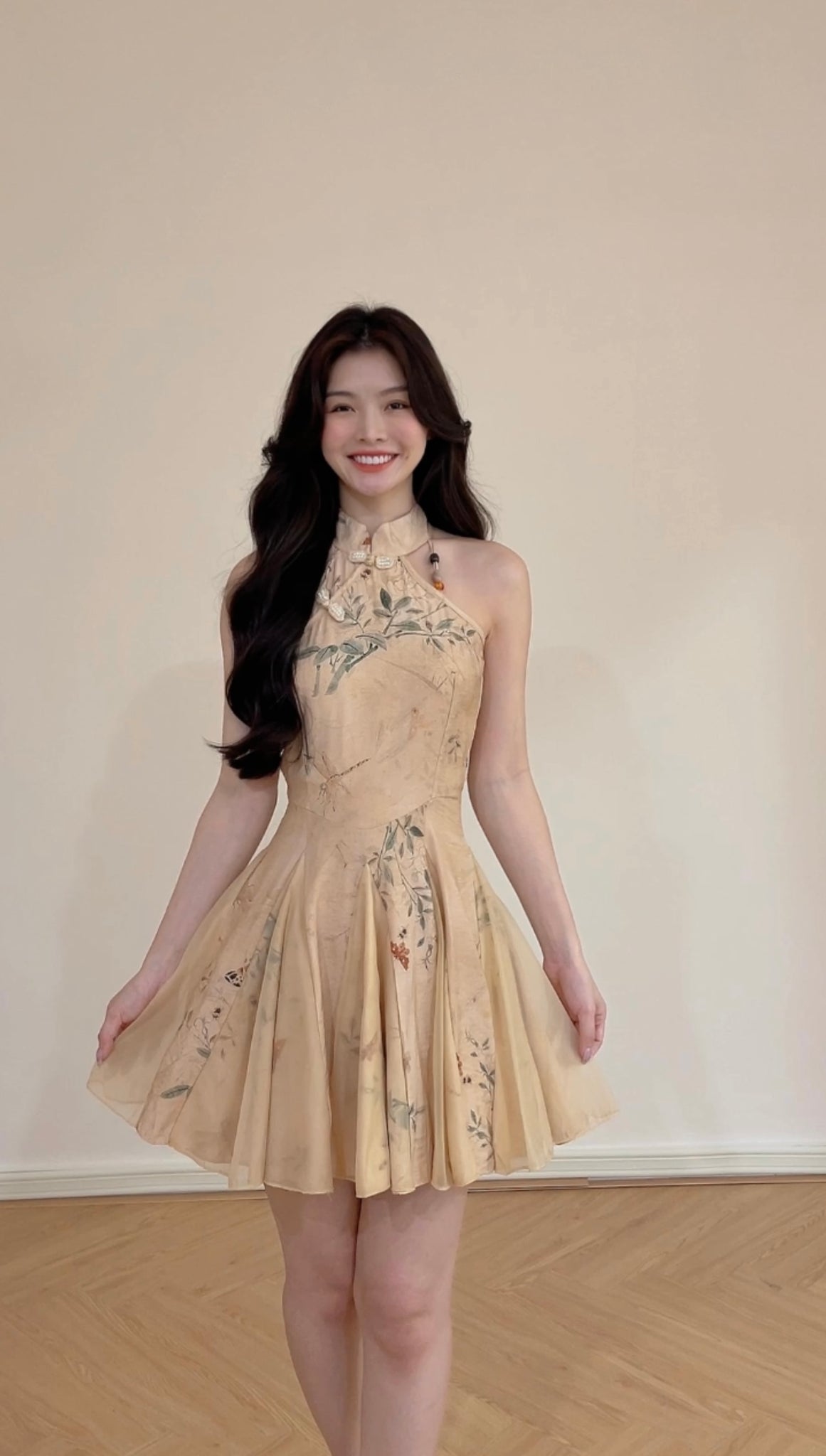 MESH BEIGE CHEONGSAM