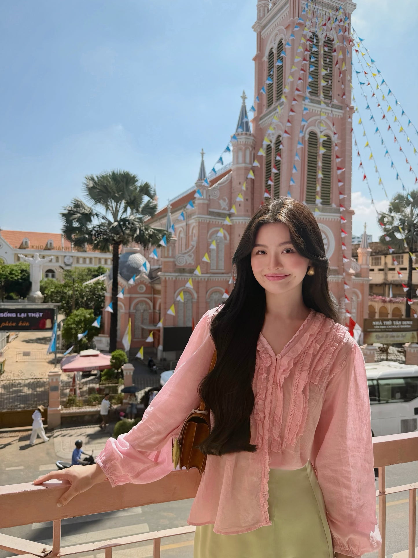 FRENCH SATIN LACE TRIM LONG SKIRT