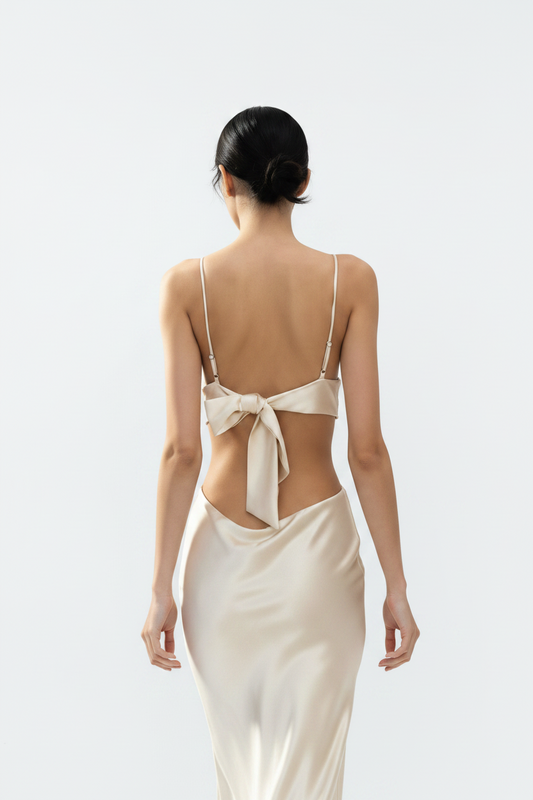 BUTTER YELLOW SATIN SLIP DRESS