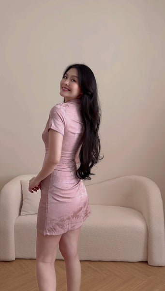 PINK-PURPLE SHORT CHEONGSAM