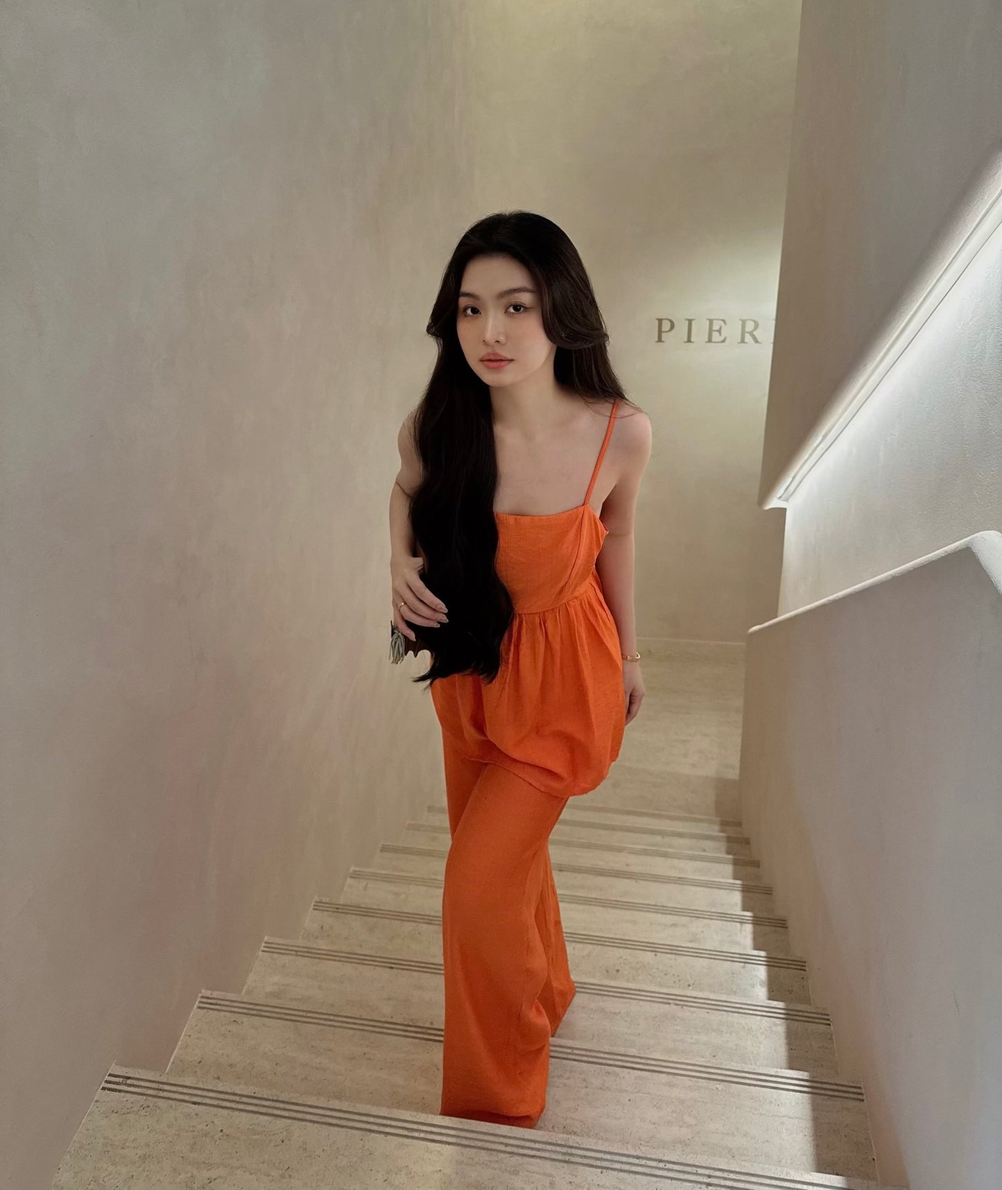 HERMÈS ORANGE TWO-PIECE SET