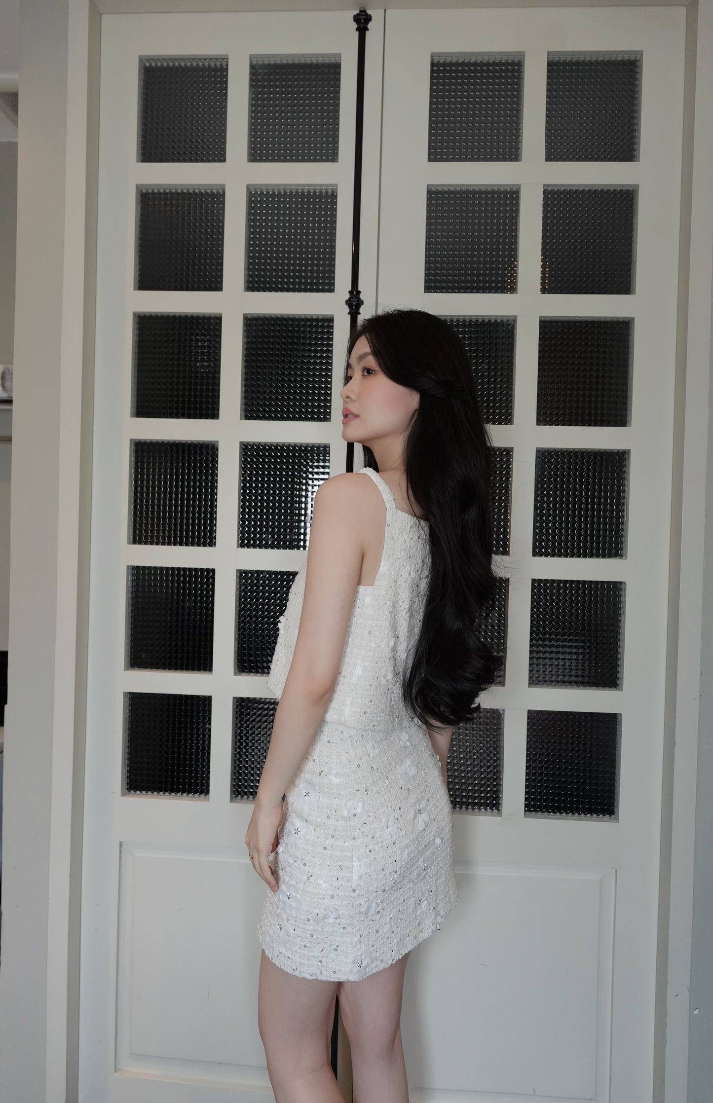 TWEED-INSPIRED EMBROIDERED TWO-PIECE SET