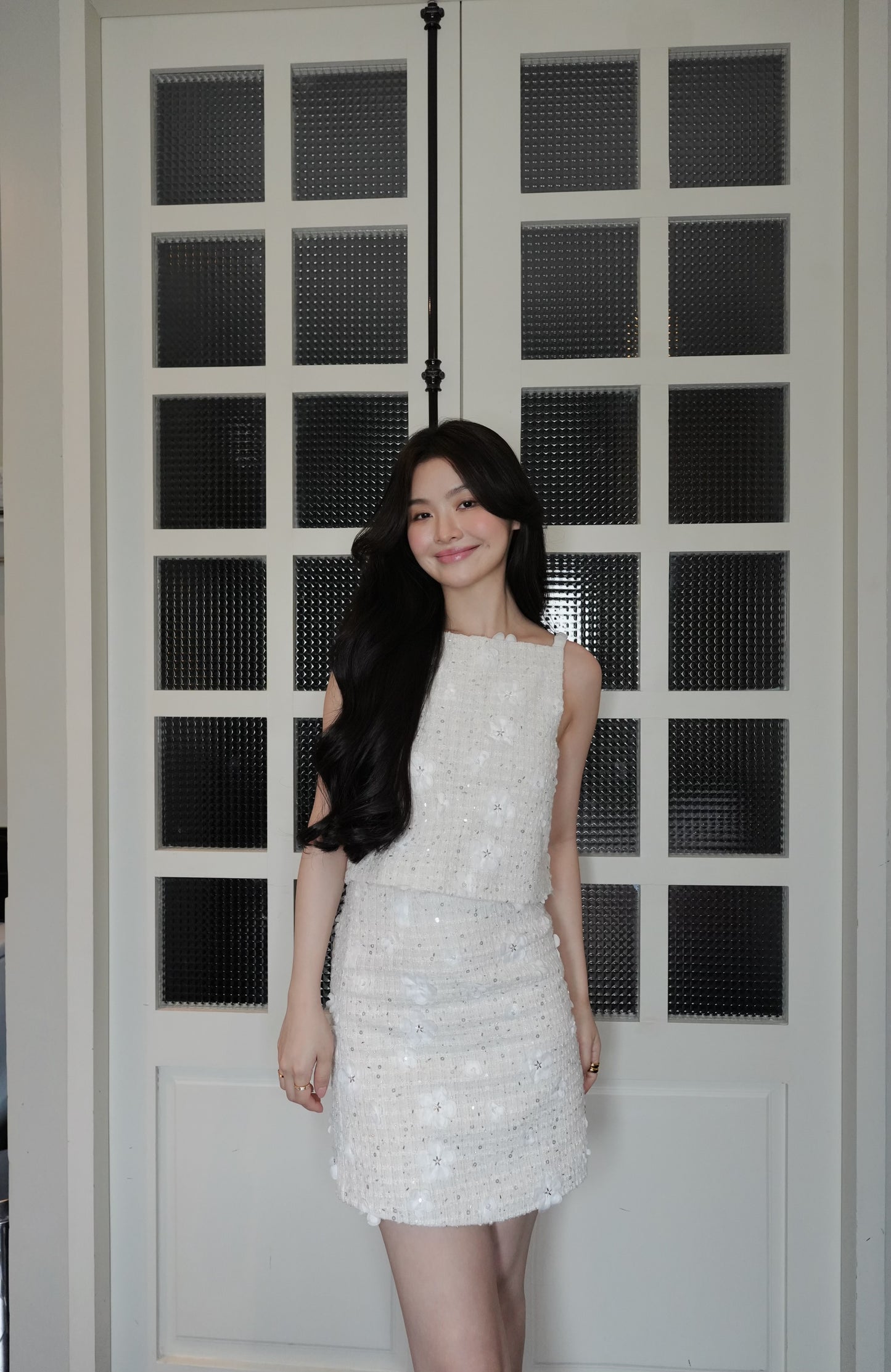 TWEED-INSPIRED EMBROIDERED TWO-PIECE SET