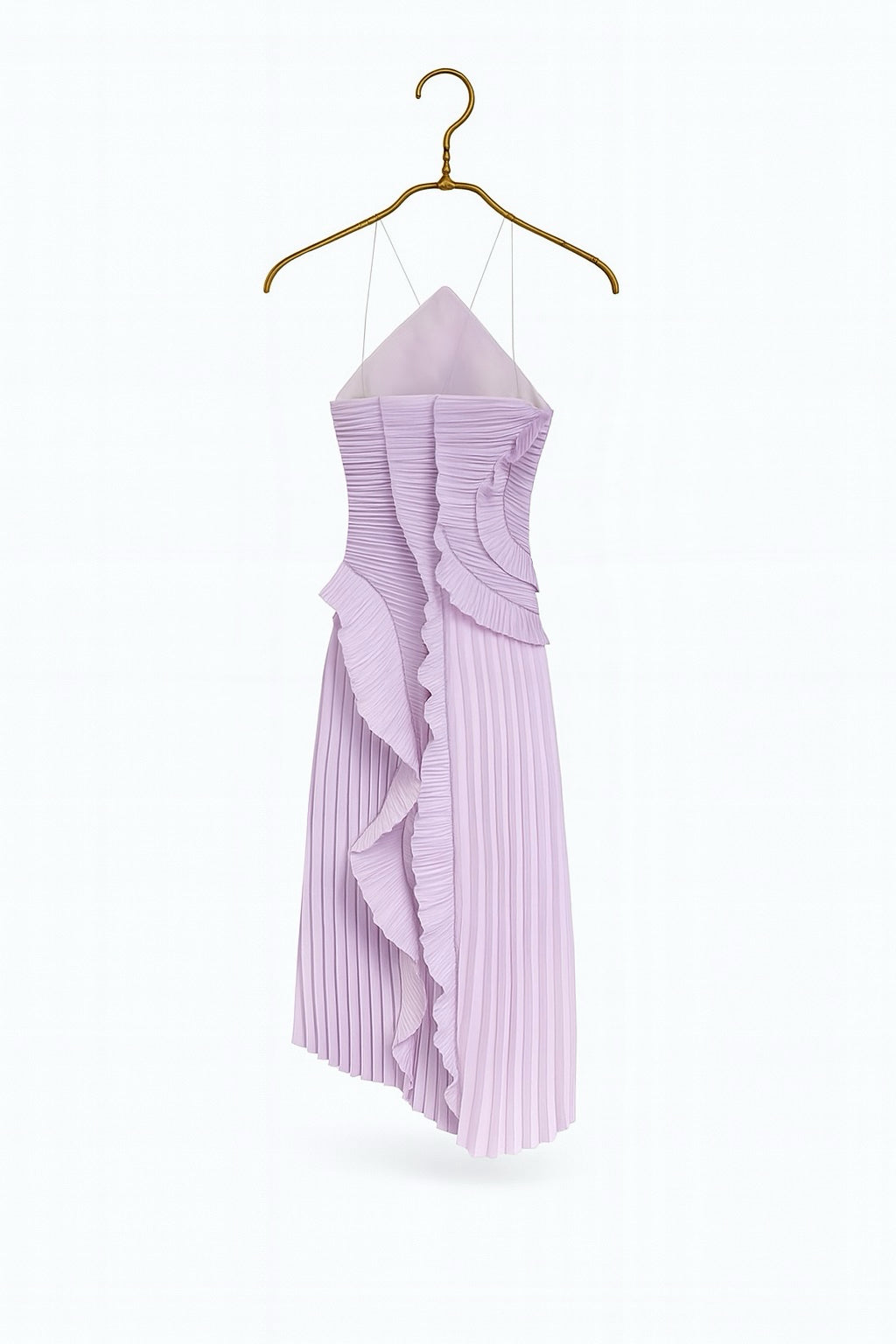 DUSTY LILAC PLEATED MAXI DRESS