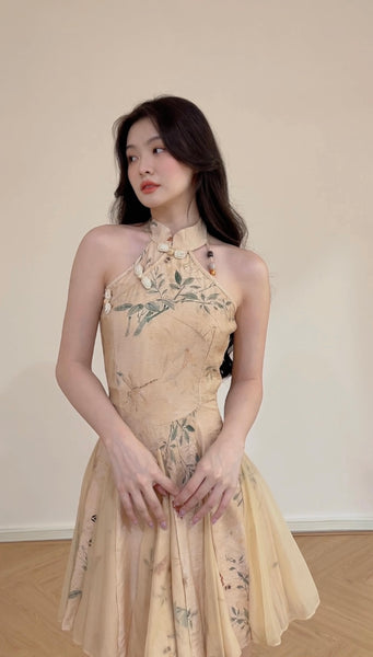 MESH BEIGE CHEONGSAM