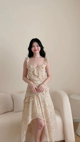 CHIFFON FLORAL LONG DRESS