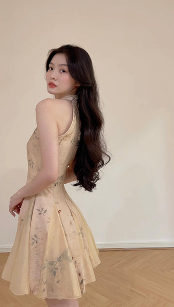 MESH BEIGE CHEONGSAM