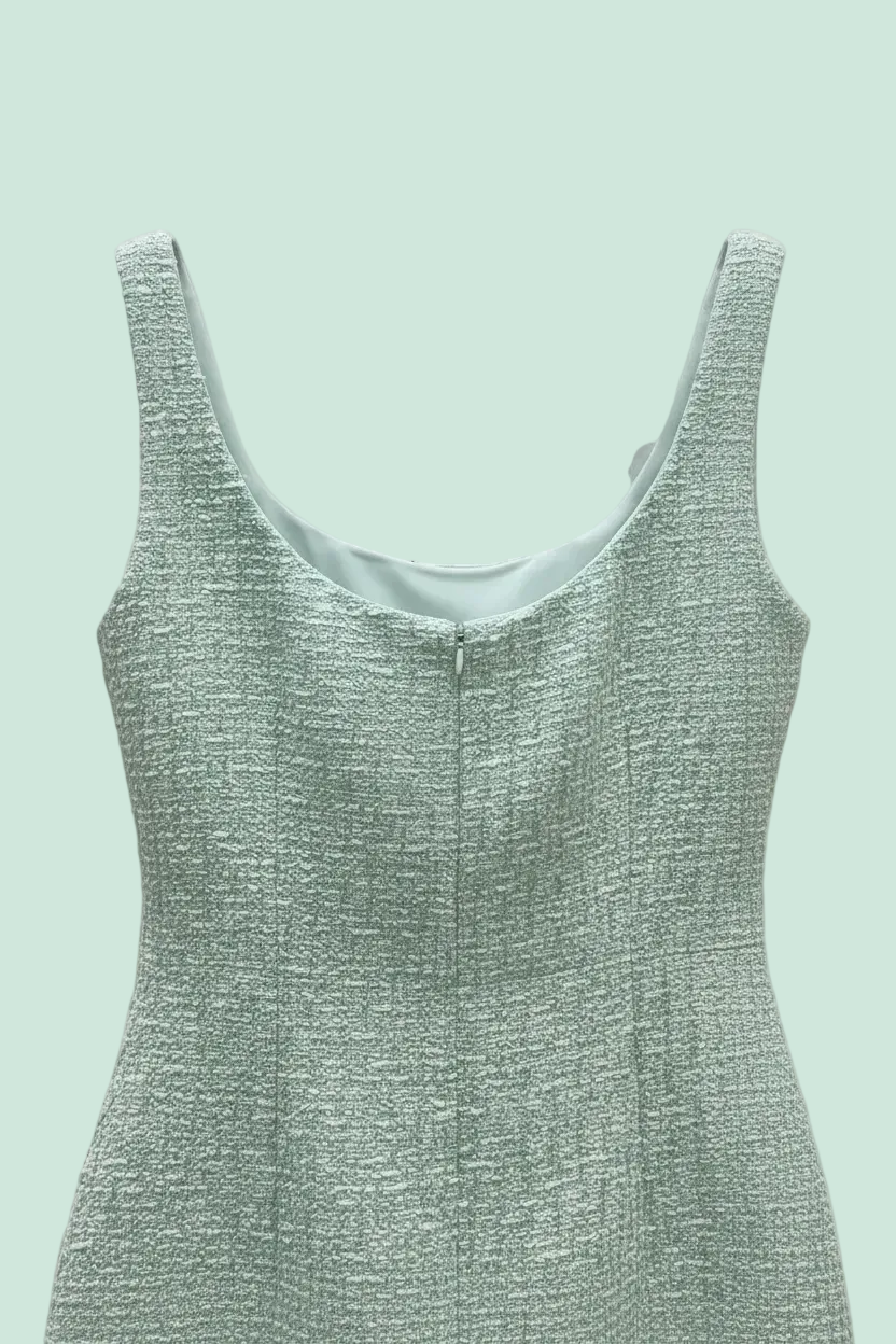 MINT GREEN TWEED MINI DRESS