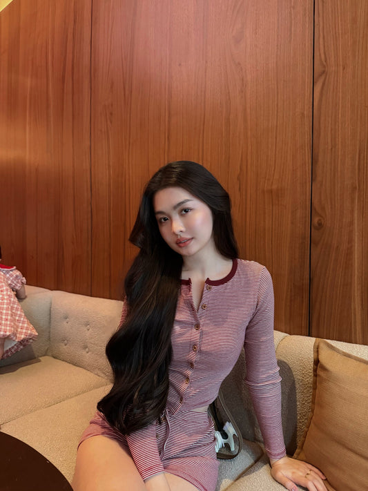 RED STRIPED TWO-PIECE SET (TOP)